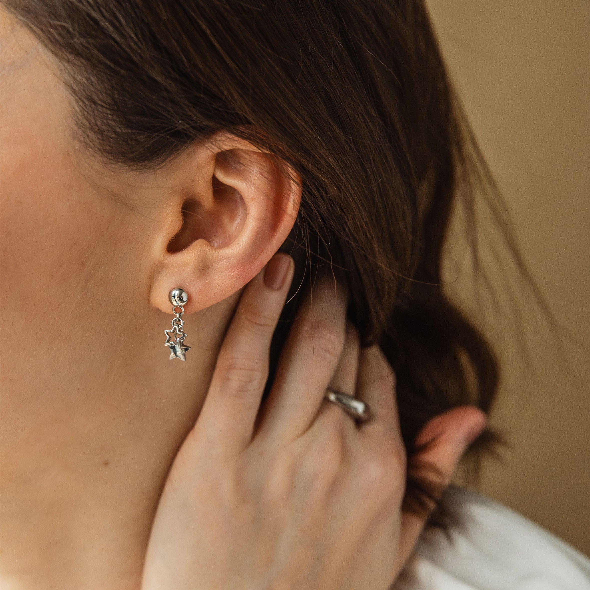 Kolczyki gwiazdki STARS srebrne