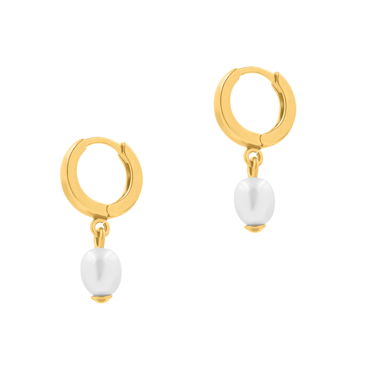 Kolczyki wiszące PEARLS srebrne pozłacane