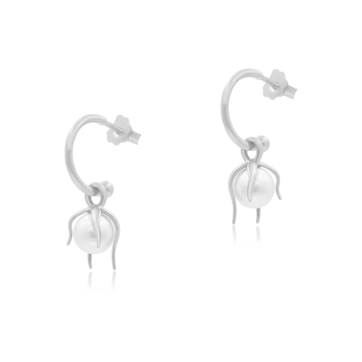 Kolczyki z perłą WILD srebrne