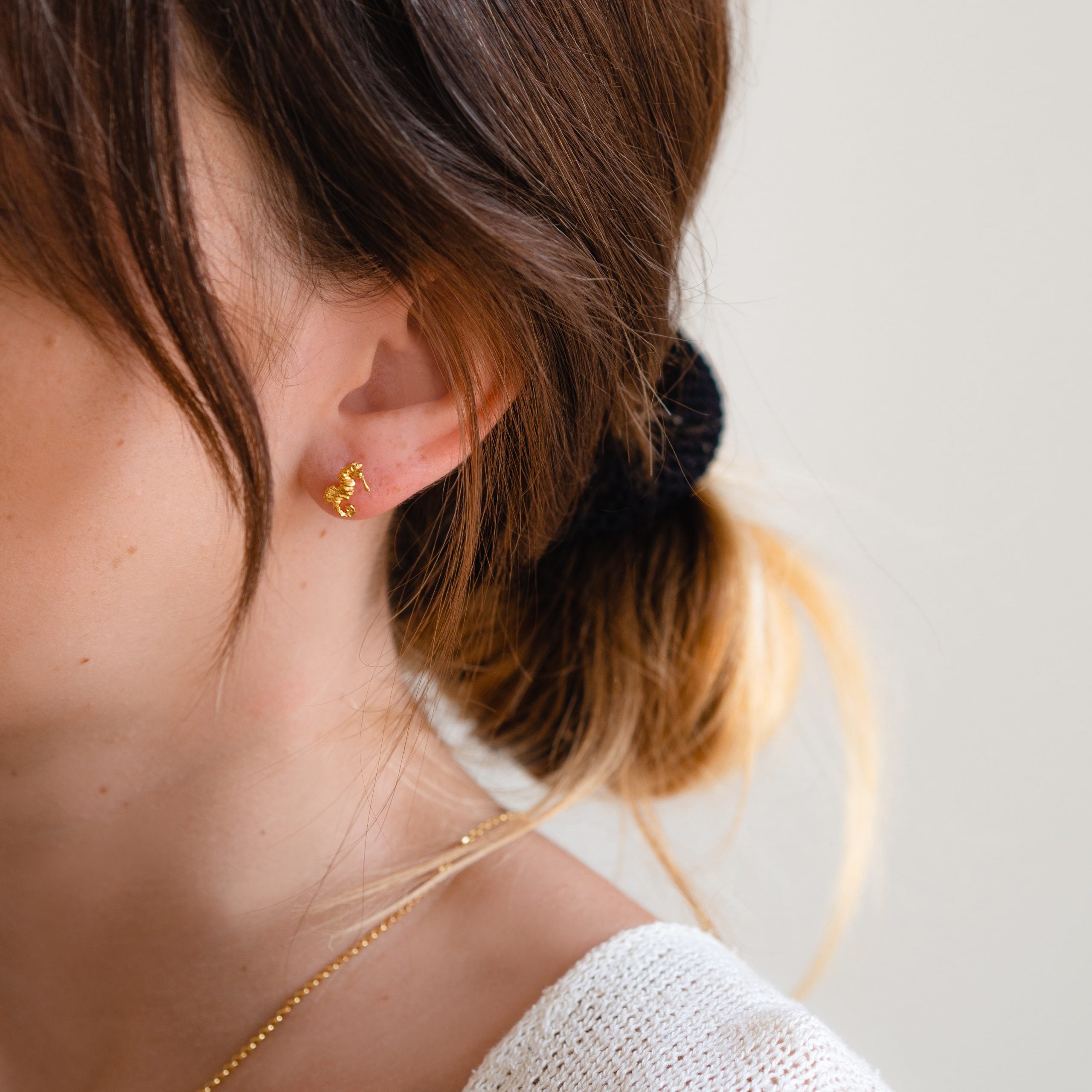 Kolczyki koniki morskie SEAHORSE złote