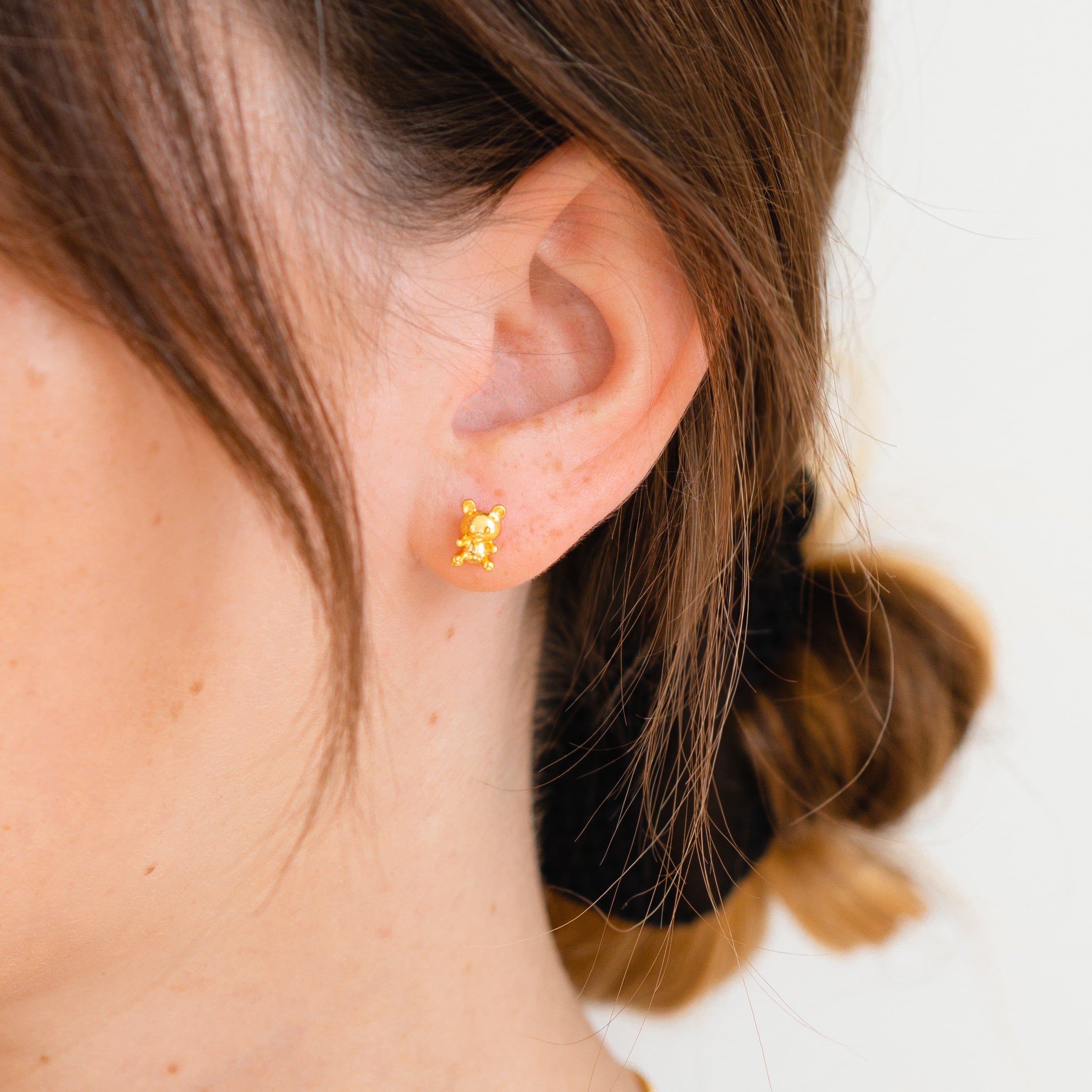 Kolczyki misie TEDDY srebrne pozłacane