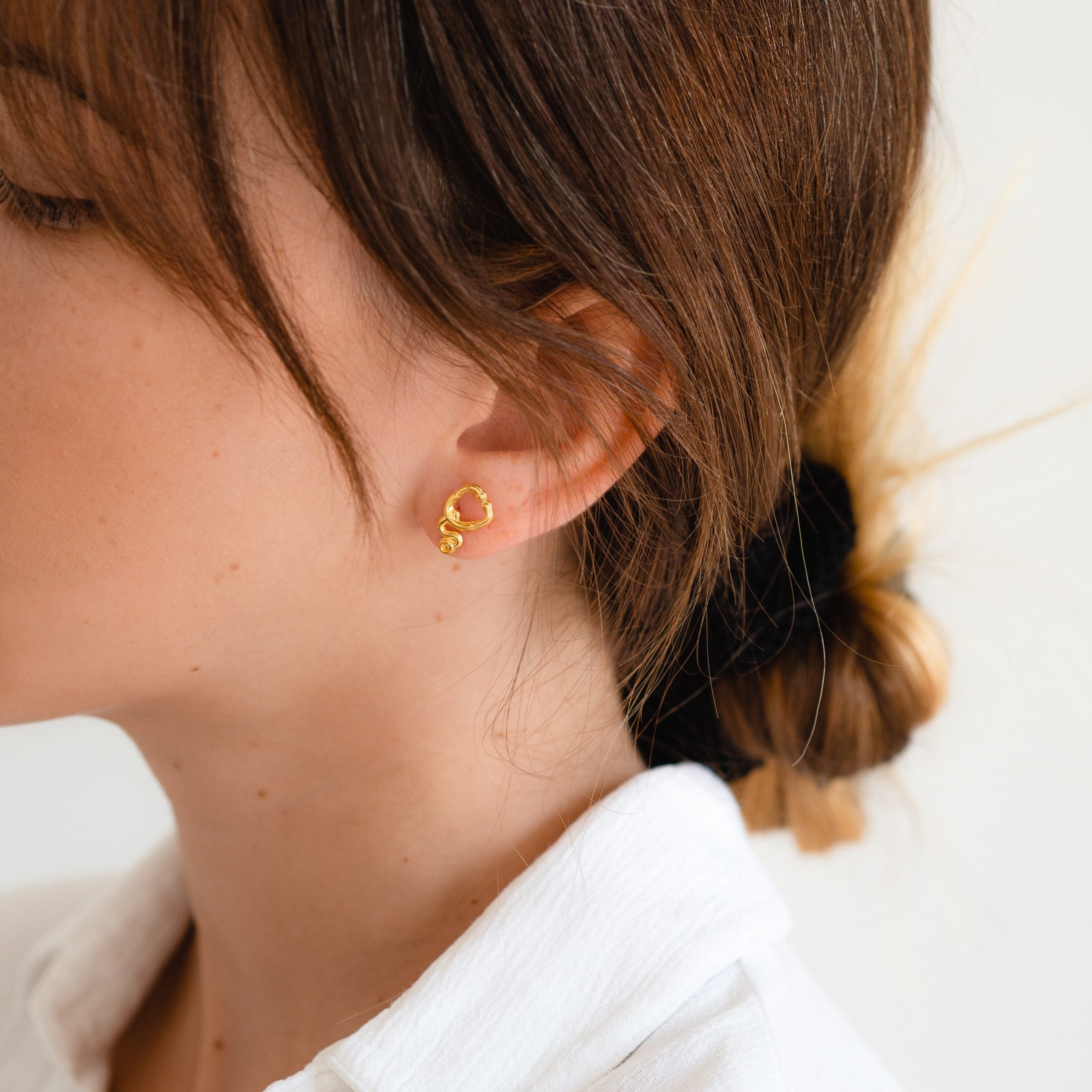 Kolczyki Ze stetoskopami srebrne pozłacane