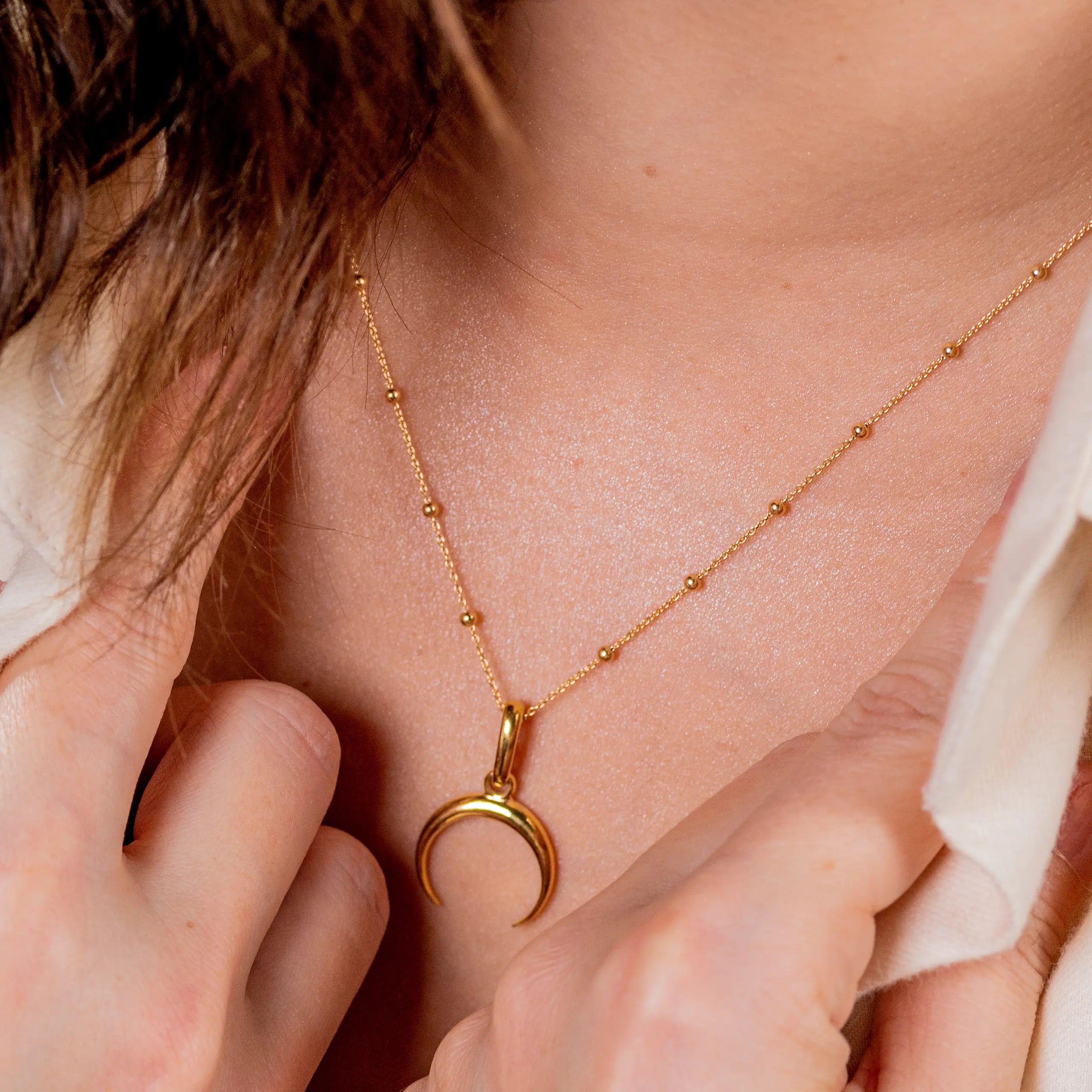 Łańcuszek CLAIRE srebrny pozłacany - 45 cm