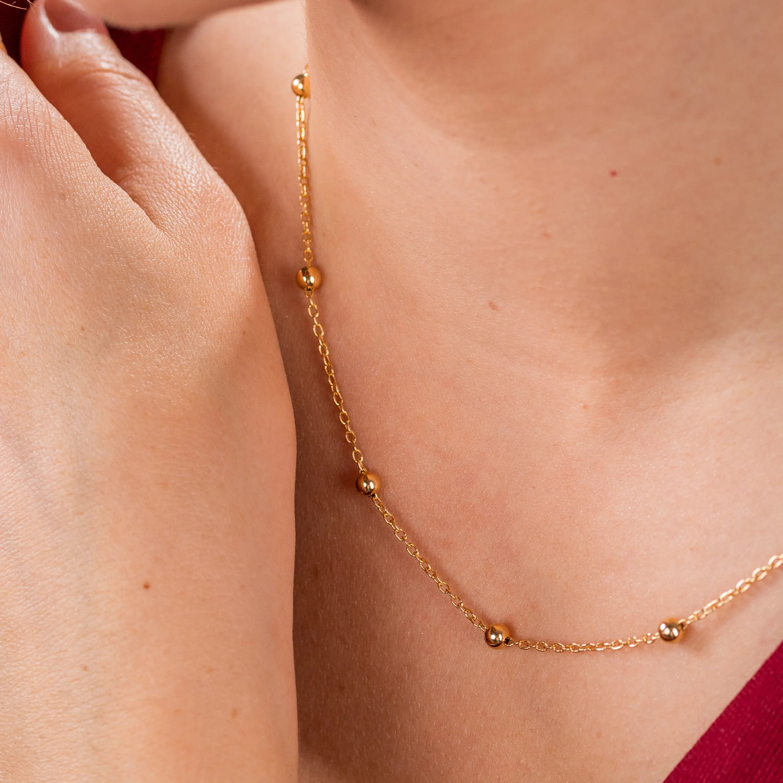 Łańcuszek CLOE srebrny pozłacany