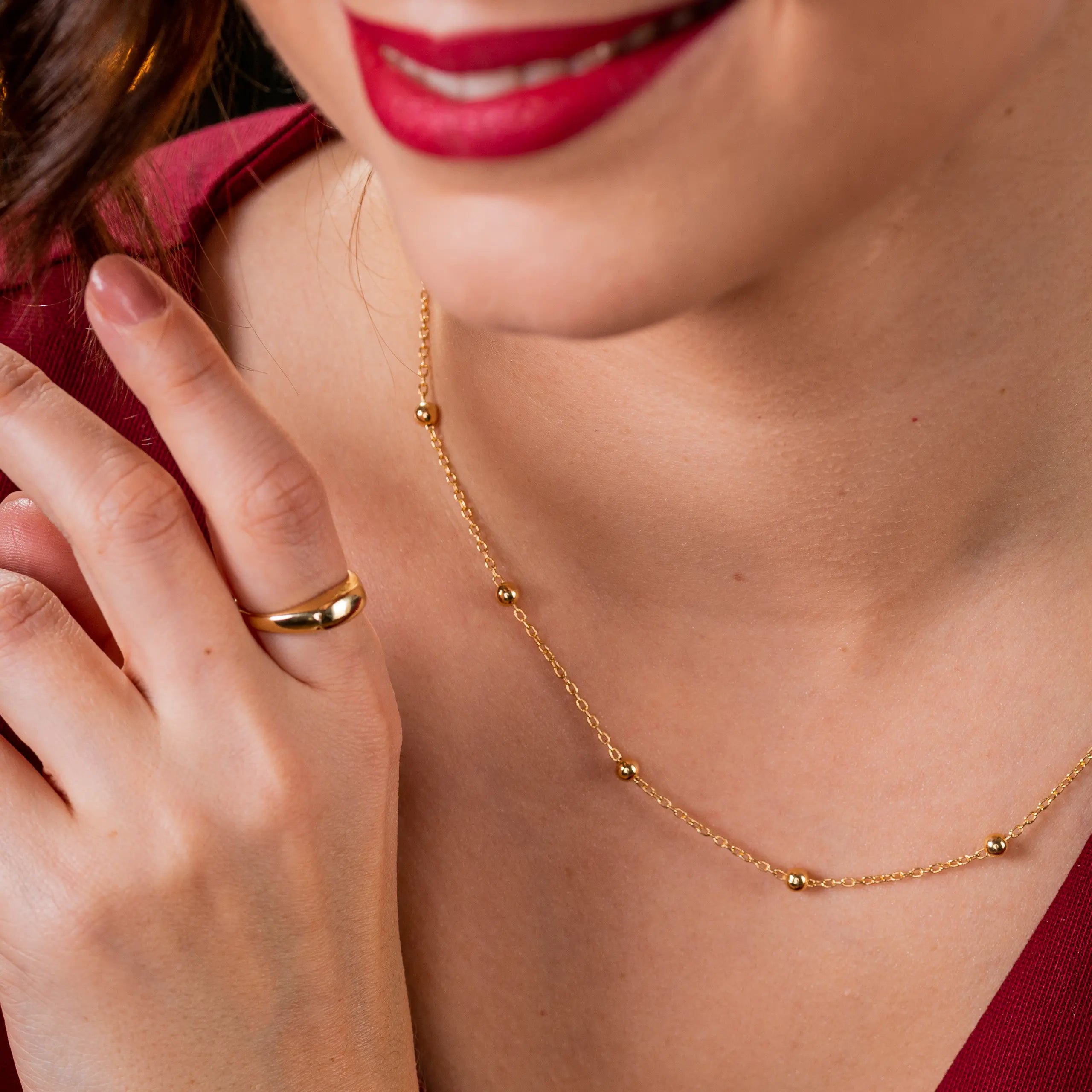 Łańcuszek CLOE srebrny pozłacany