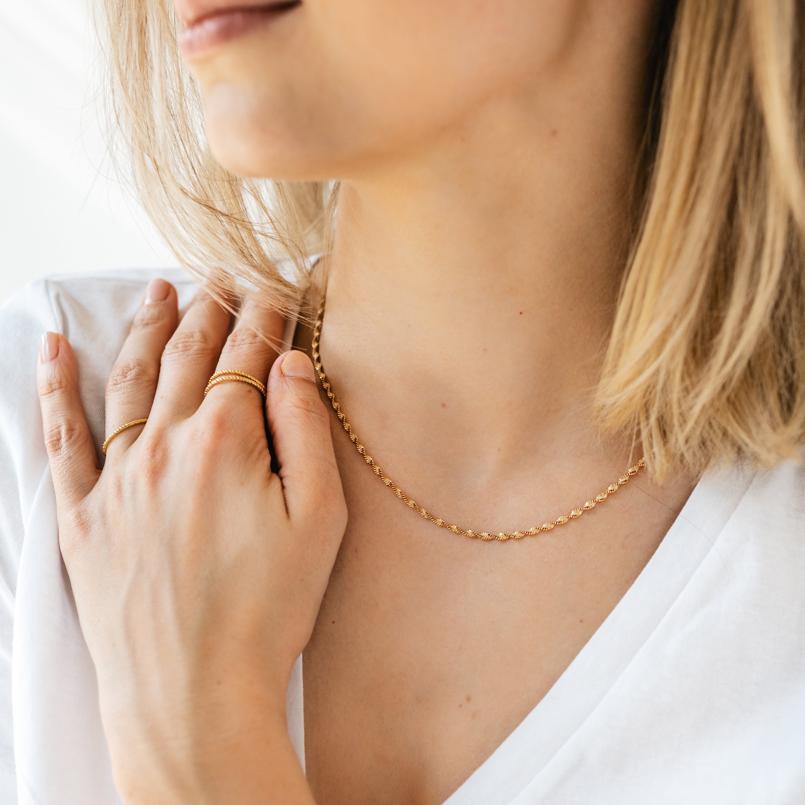 Łańcuszek DIANA srebrny pozłacany