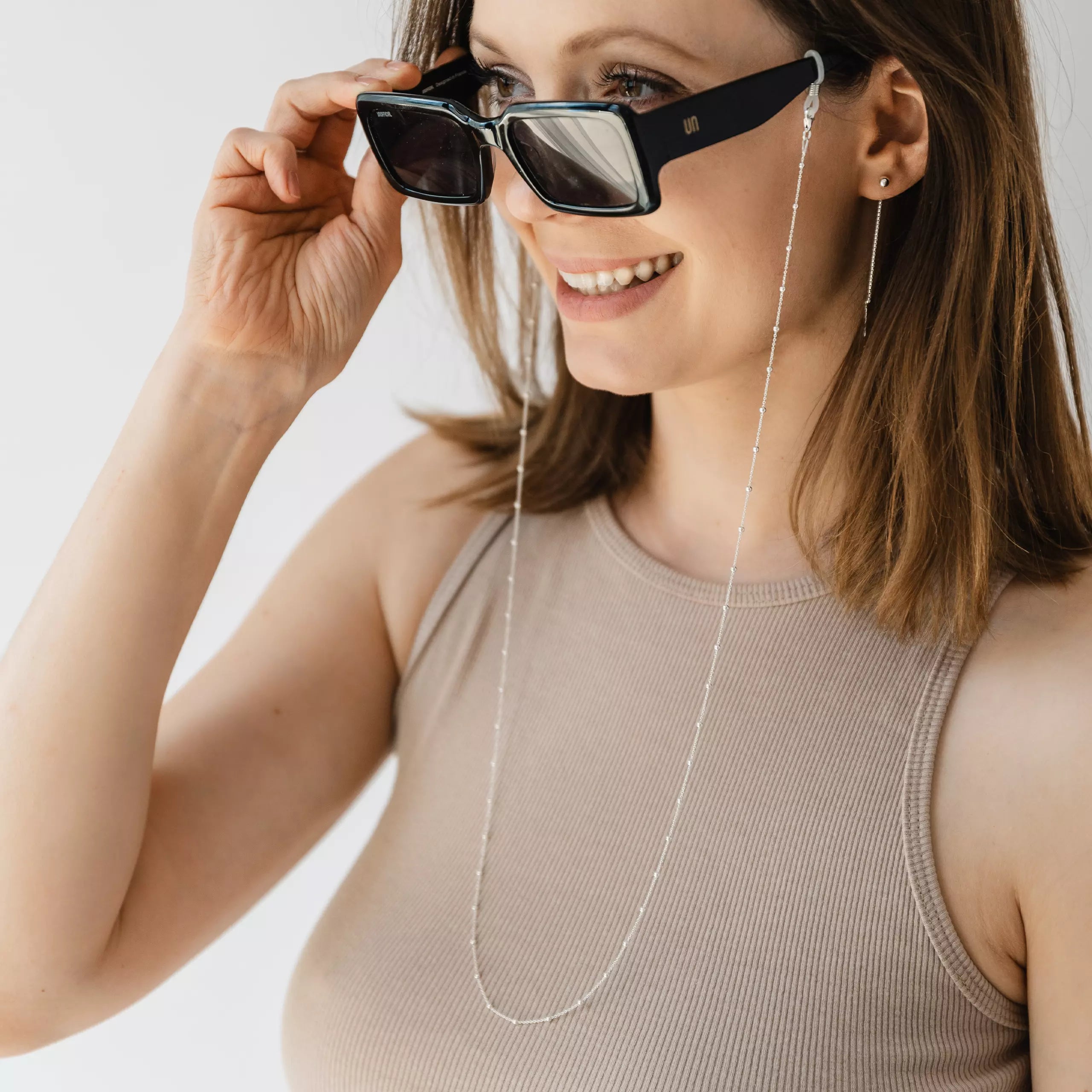 Łańcuszek do okularów CLAIRE srebrny