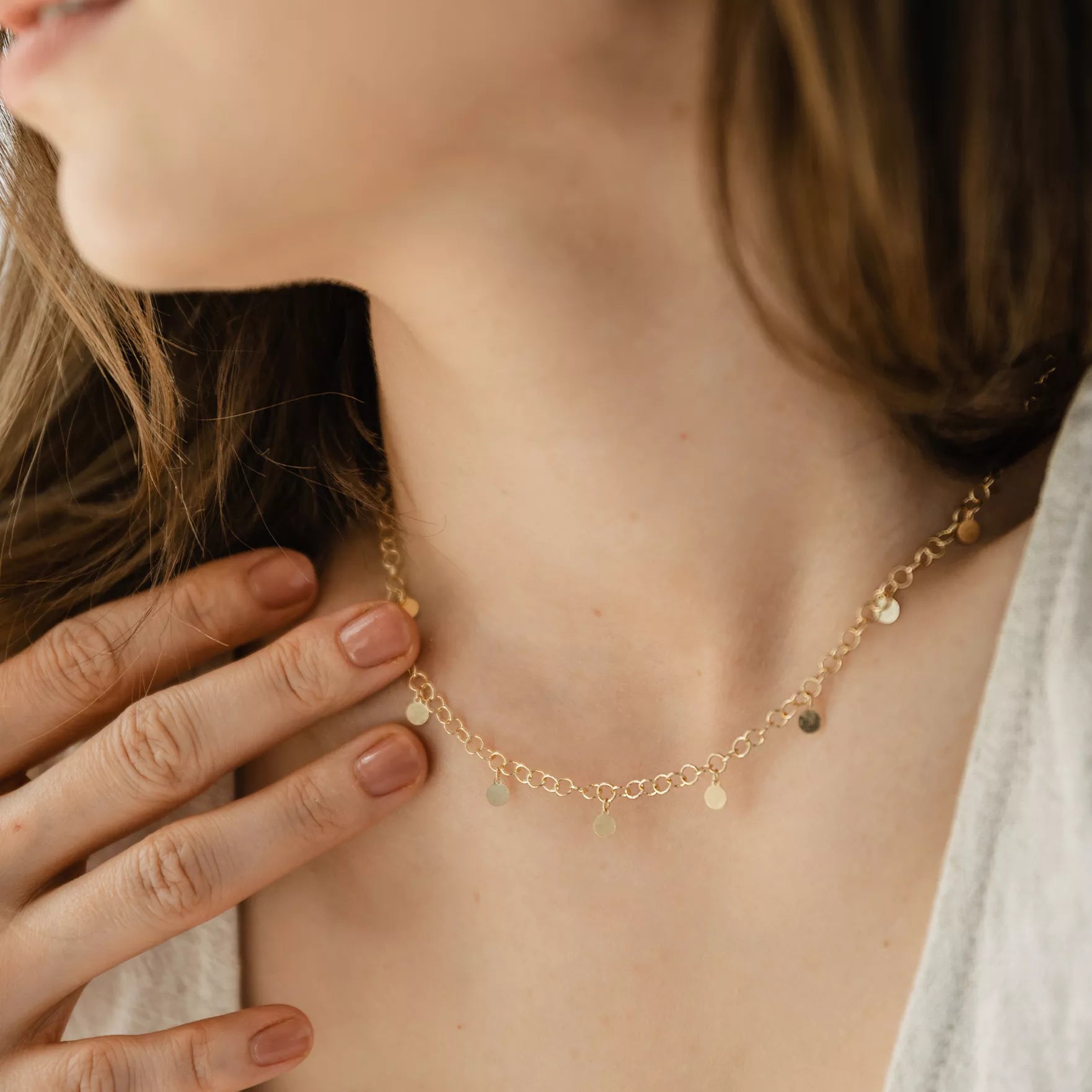 Łańcuszek NAOMI srebrny pozłacany