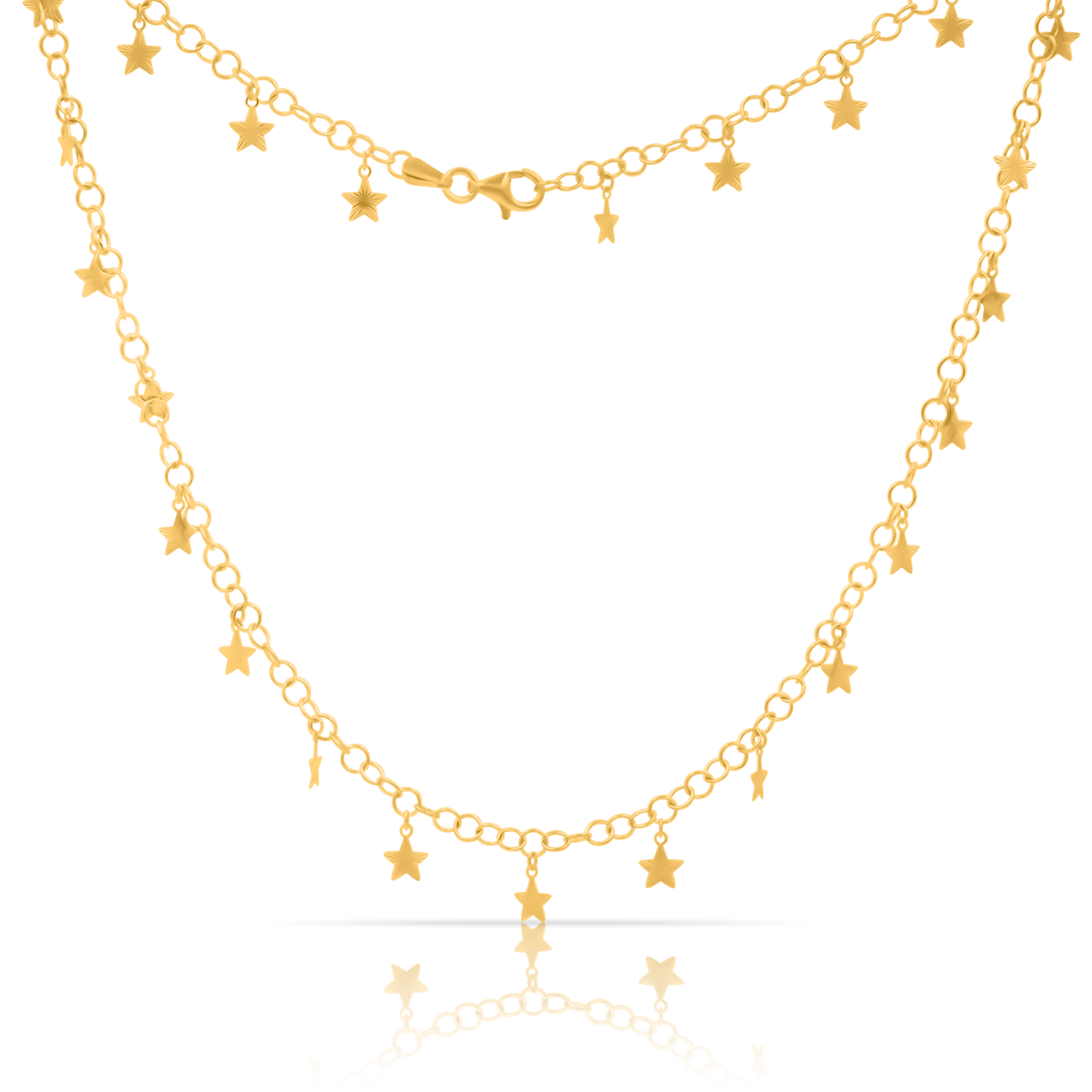 Łańcuszek STARS 2 srebrny pozłacany