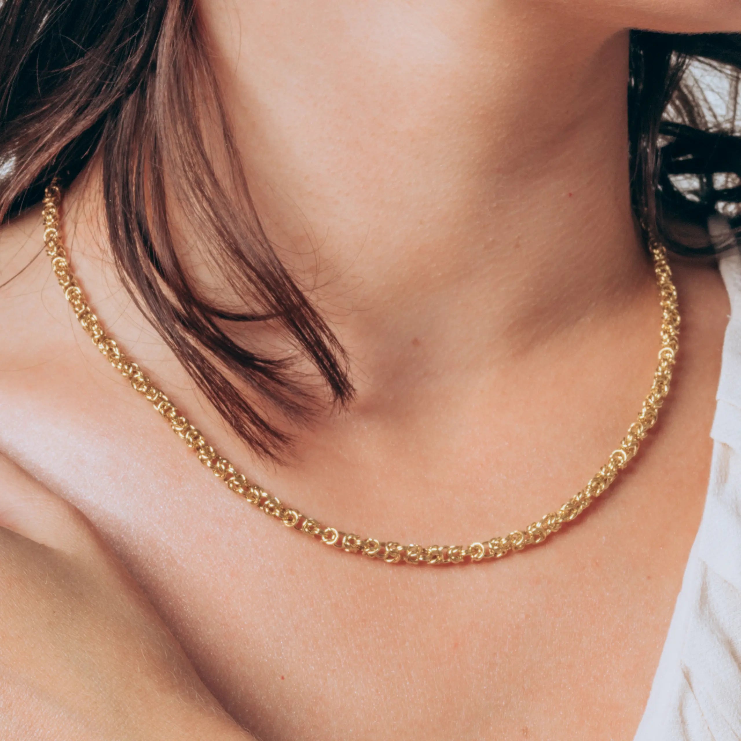 Łańcuszek VICTORIA srebrny pozłacany