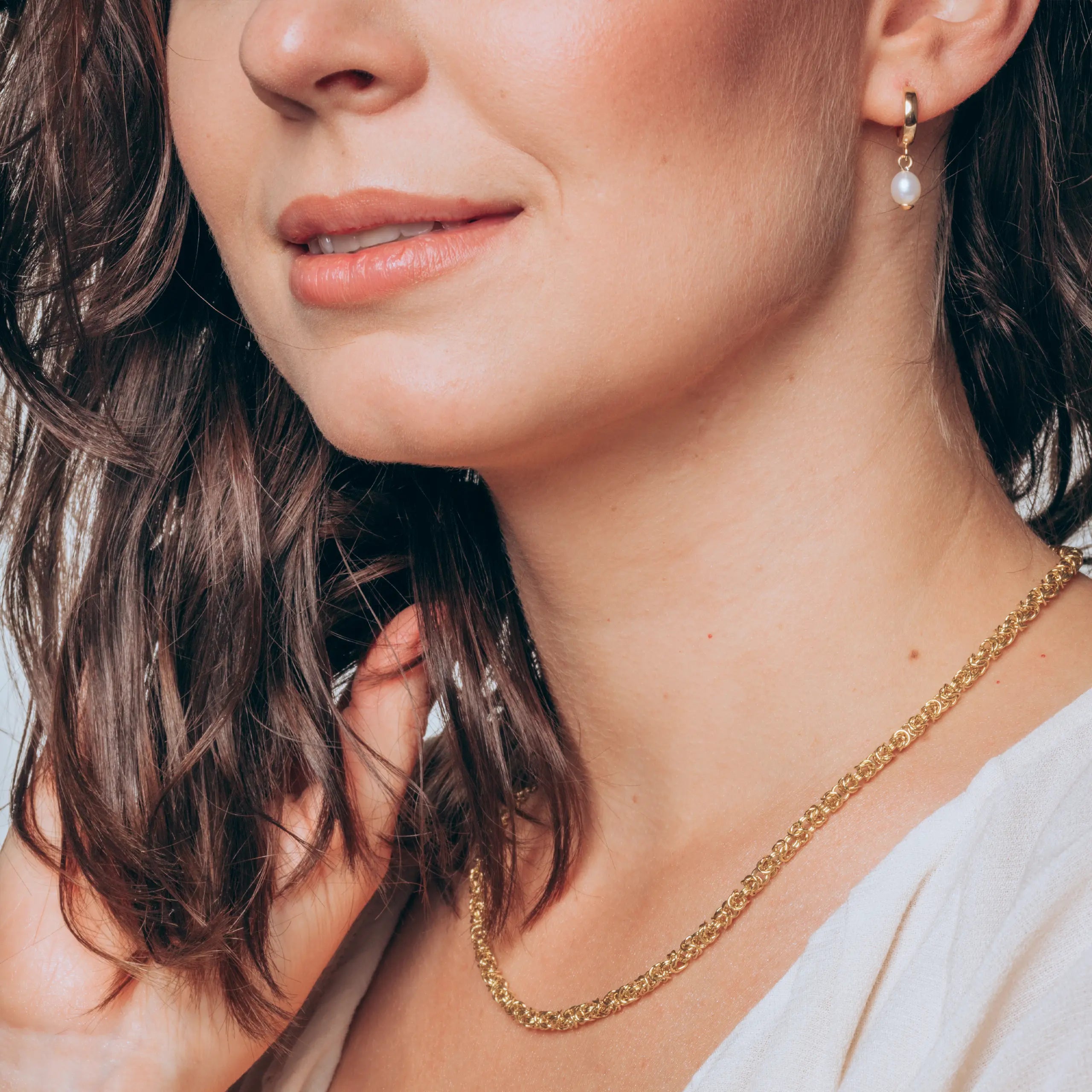 Łańcuszek VICTORIA srebrny pozłacany