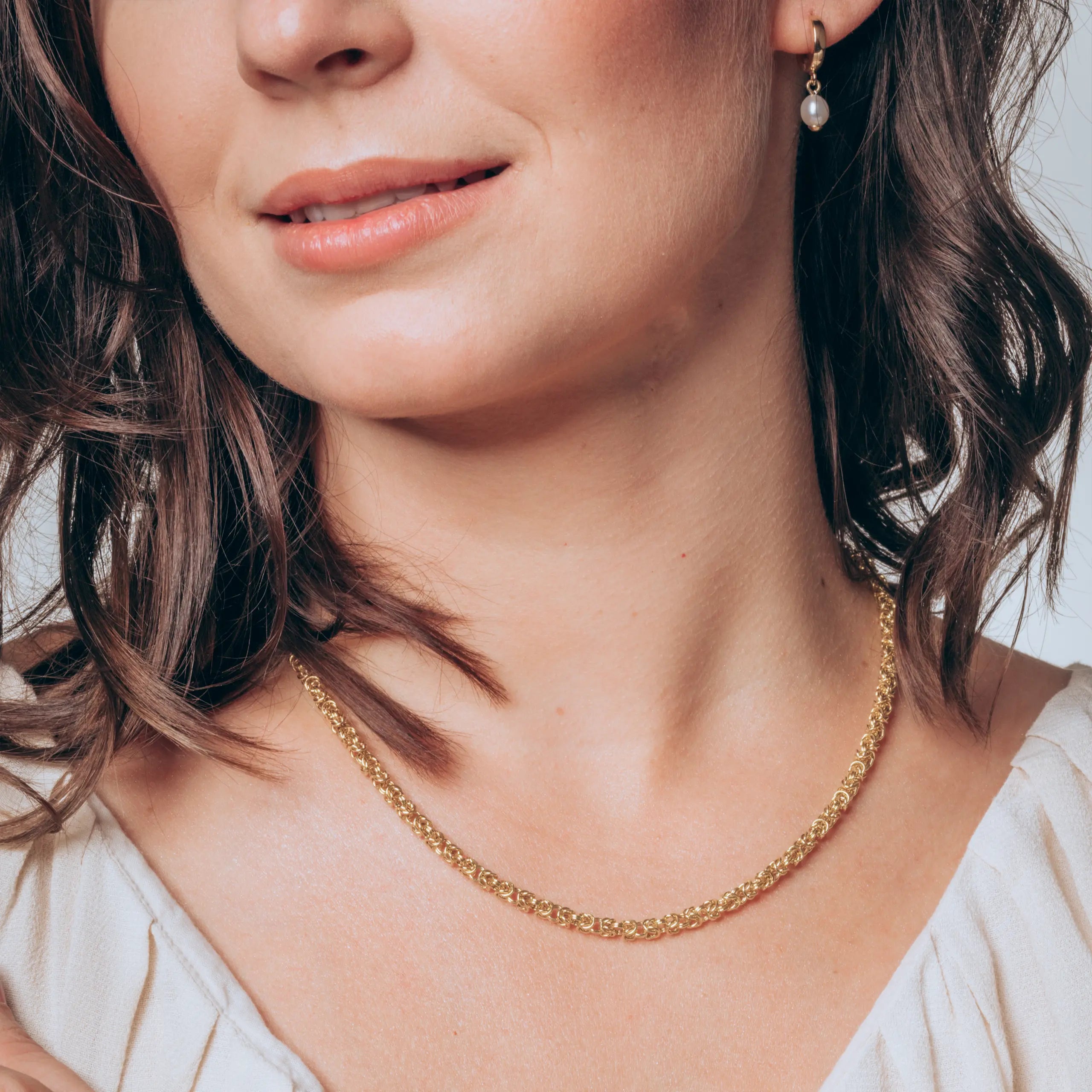 Łańcuszek VICTORIA srebrny pozłacany