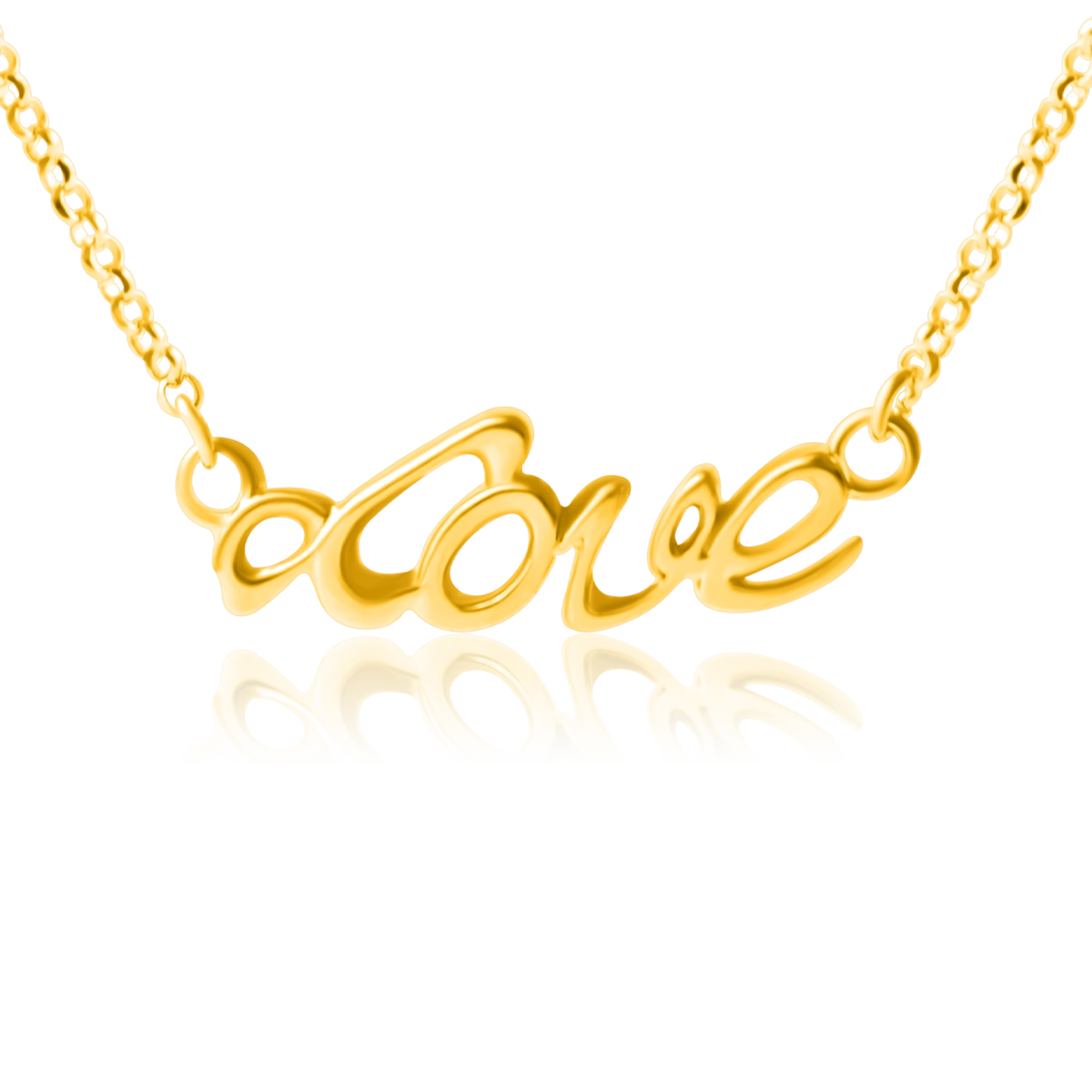 Naszyjnik LOVE srebrny pozłacany