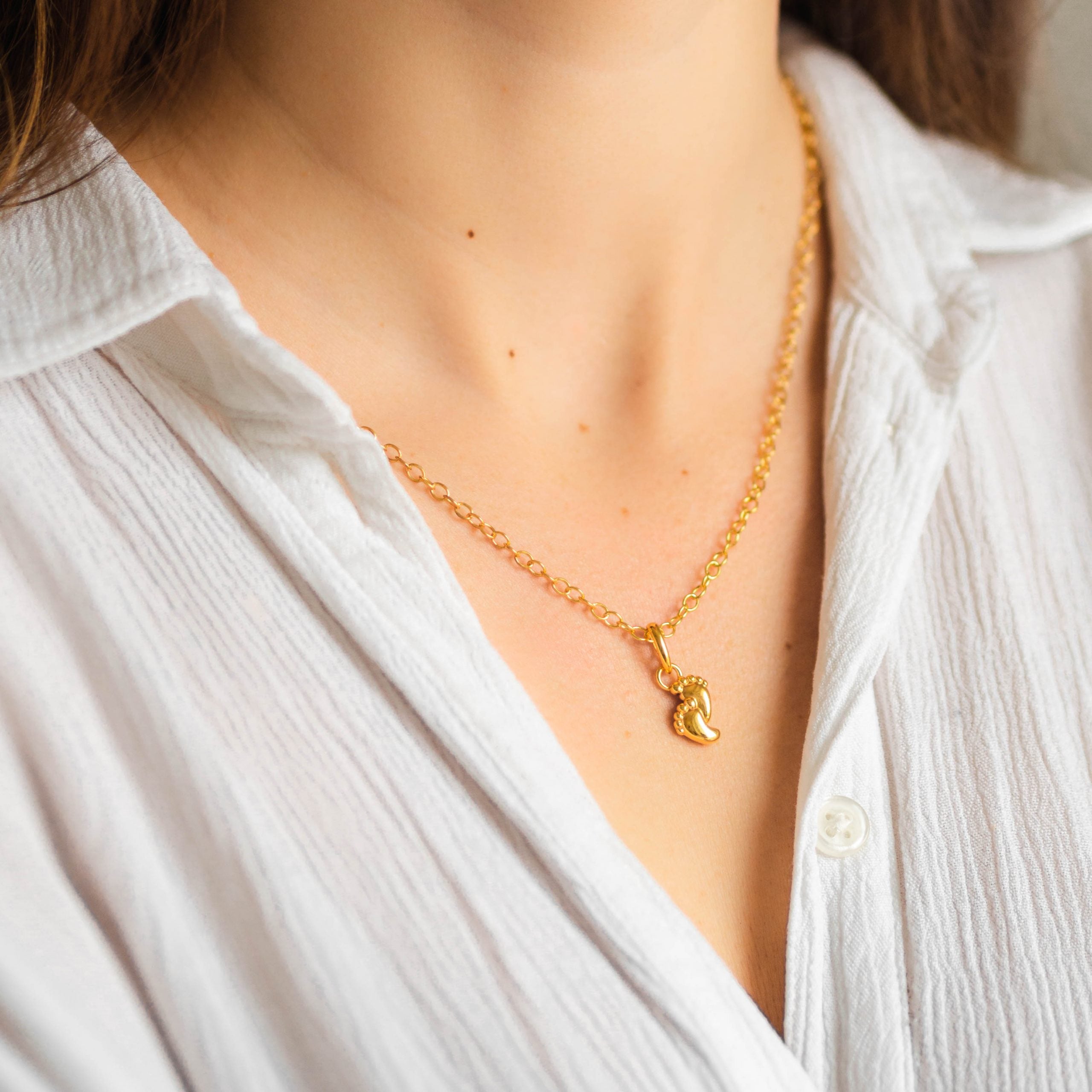 Zawieszka BABYFOOT srebrna pozłacana