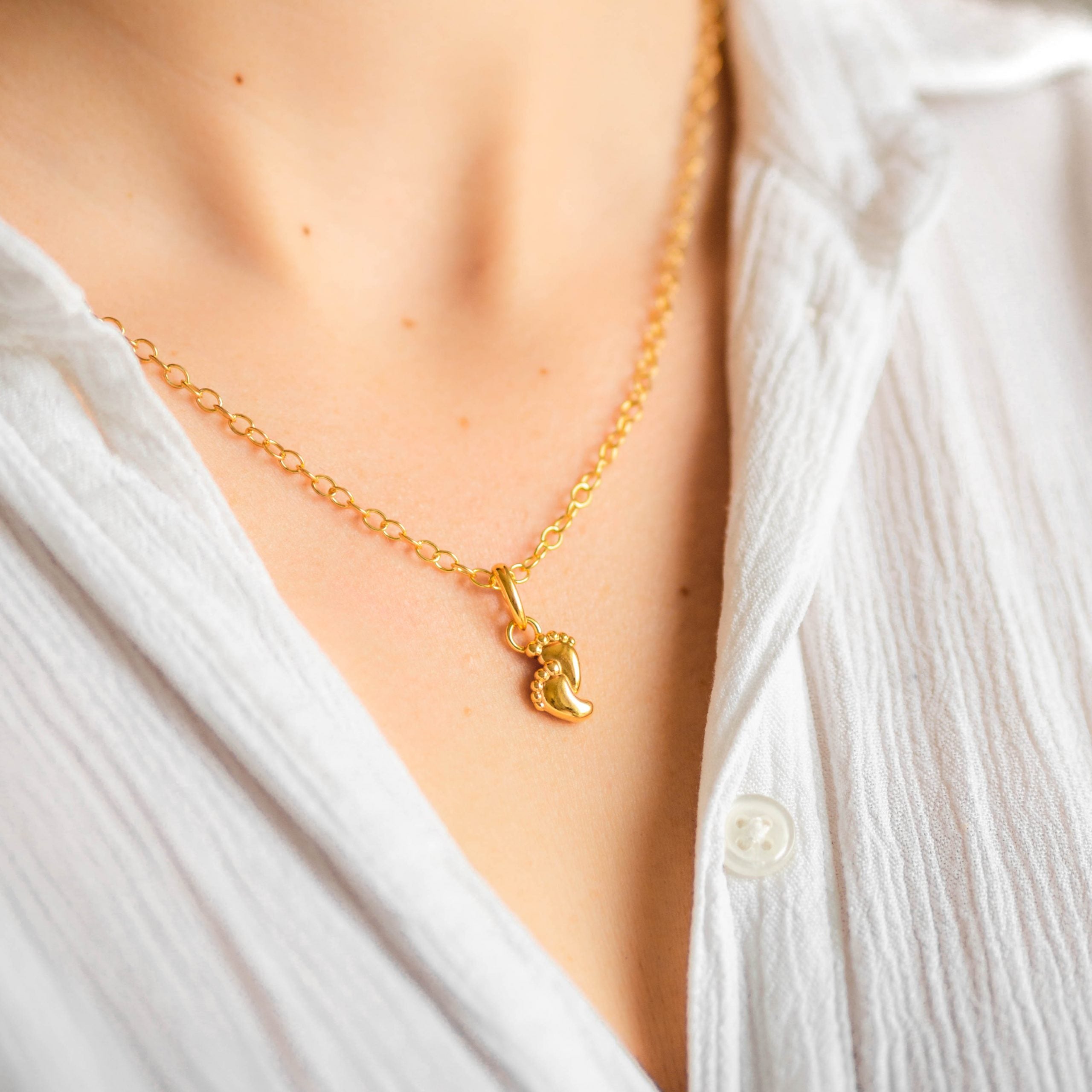 Zawieszka BABYFOOT srebrna pozłacana