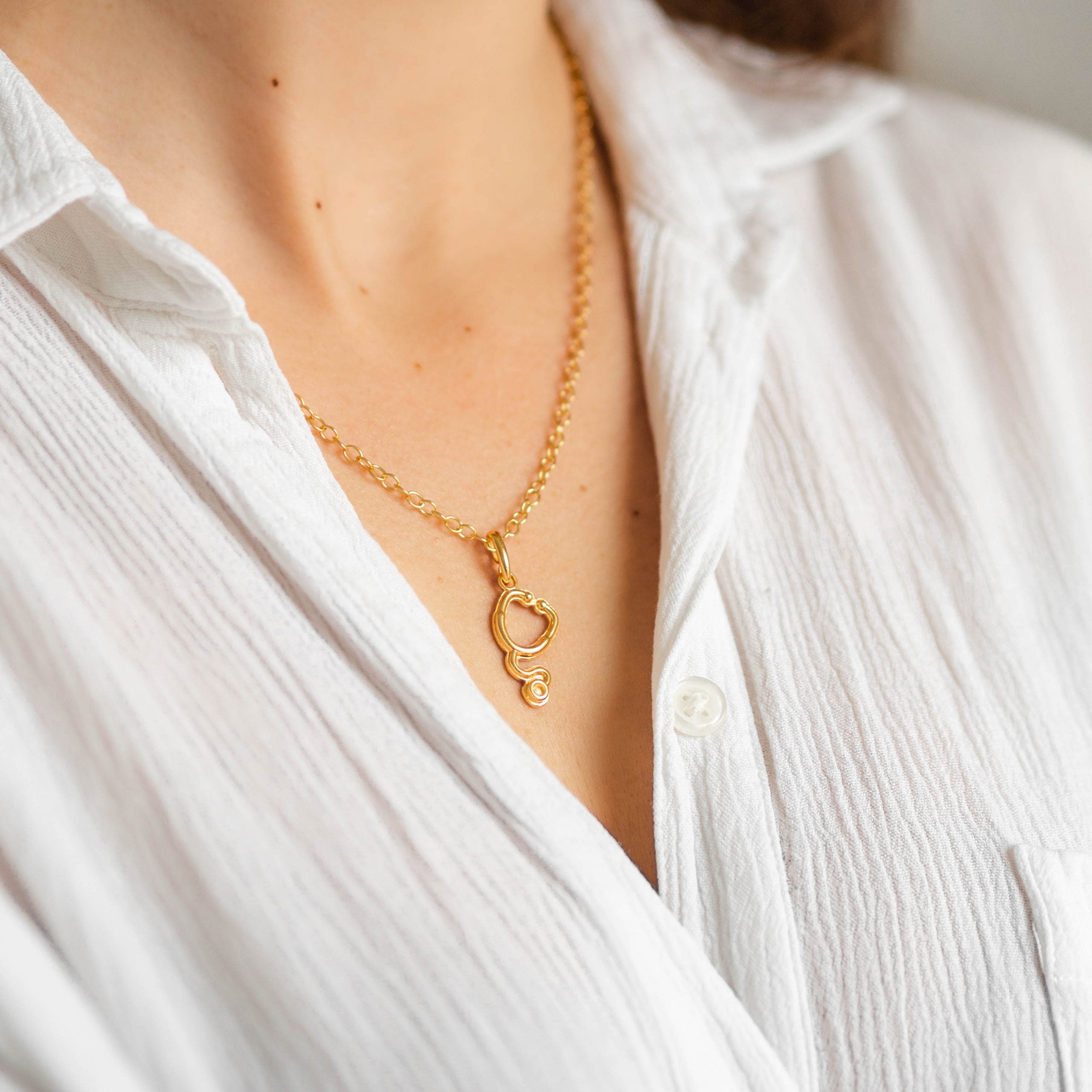 Zawieszka stetoskop srebrna pozłacana