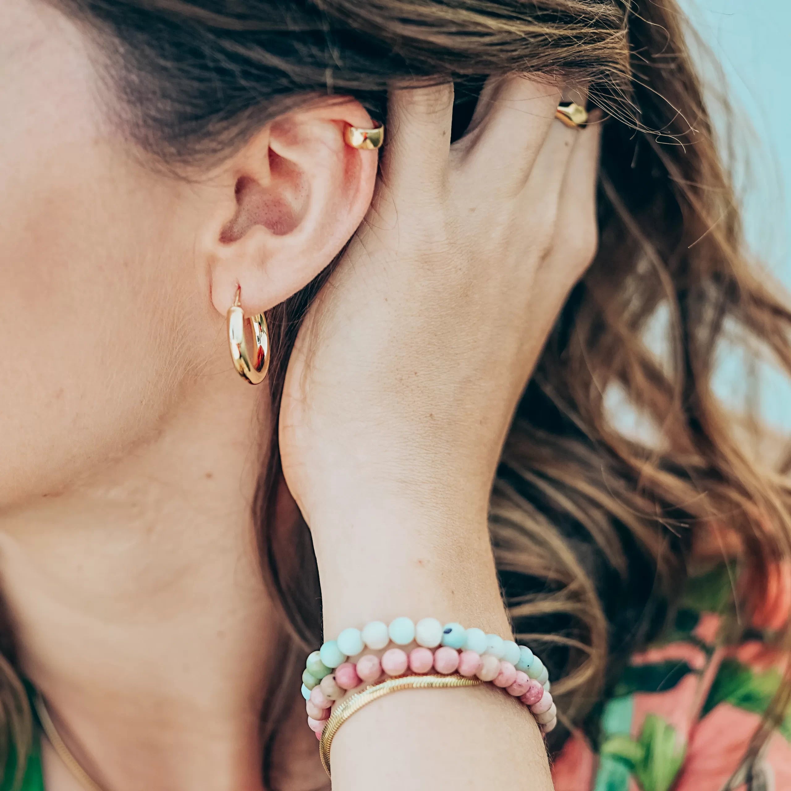 Kolczyki koła CAMILLA srebrne pozłacane