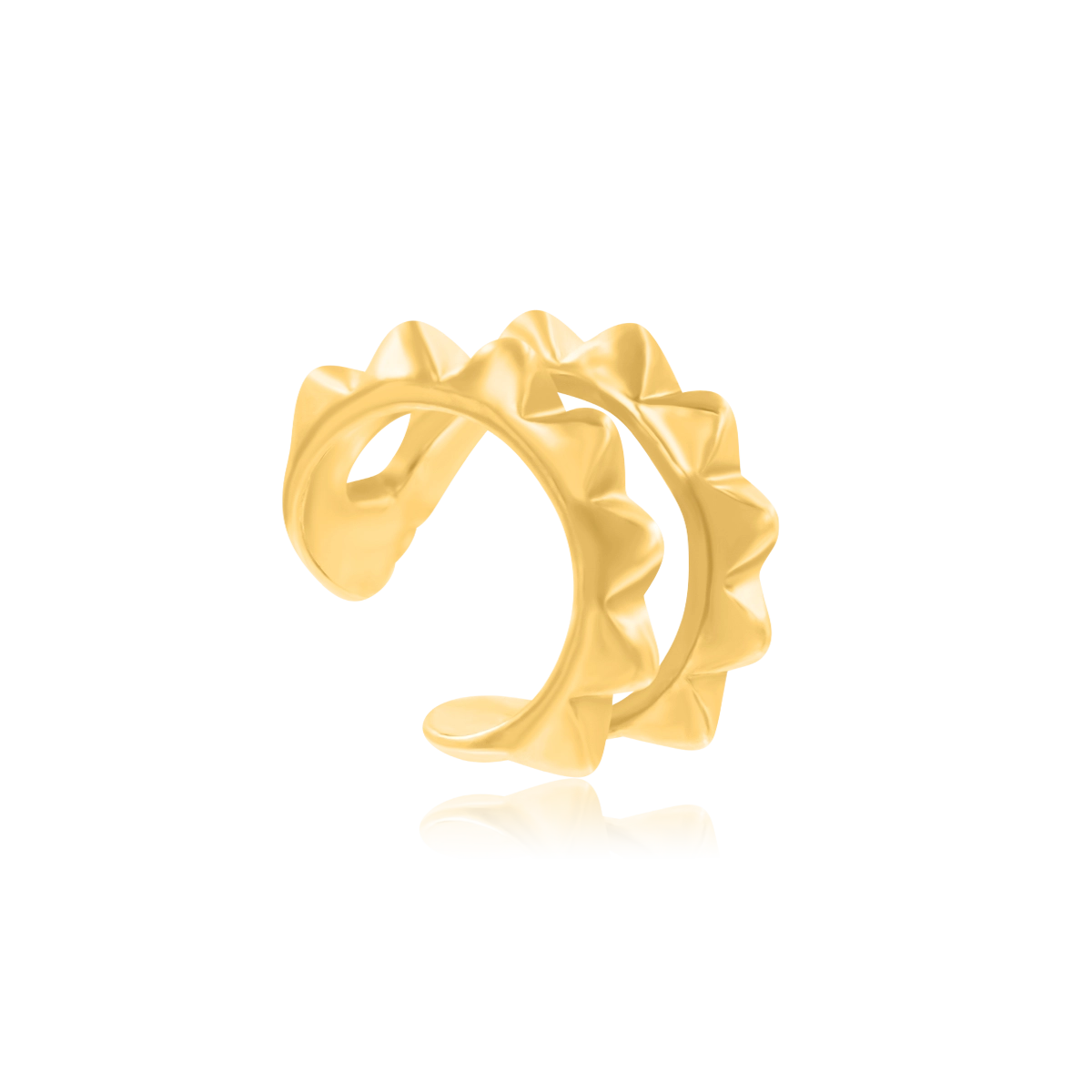 Nausznica PUNK srebrna pozłacana