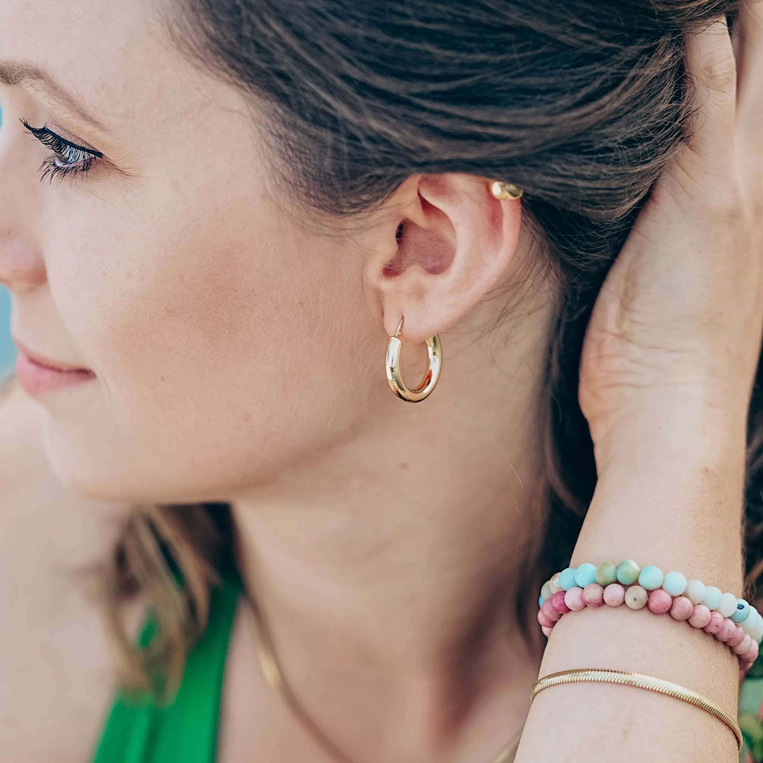 Kolczyki koła CAMILLA srebrne pozłacane