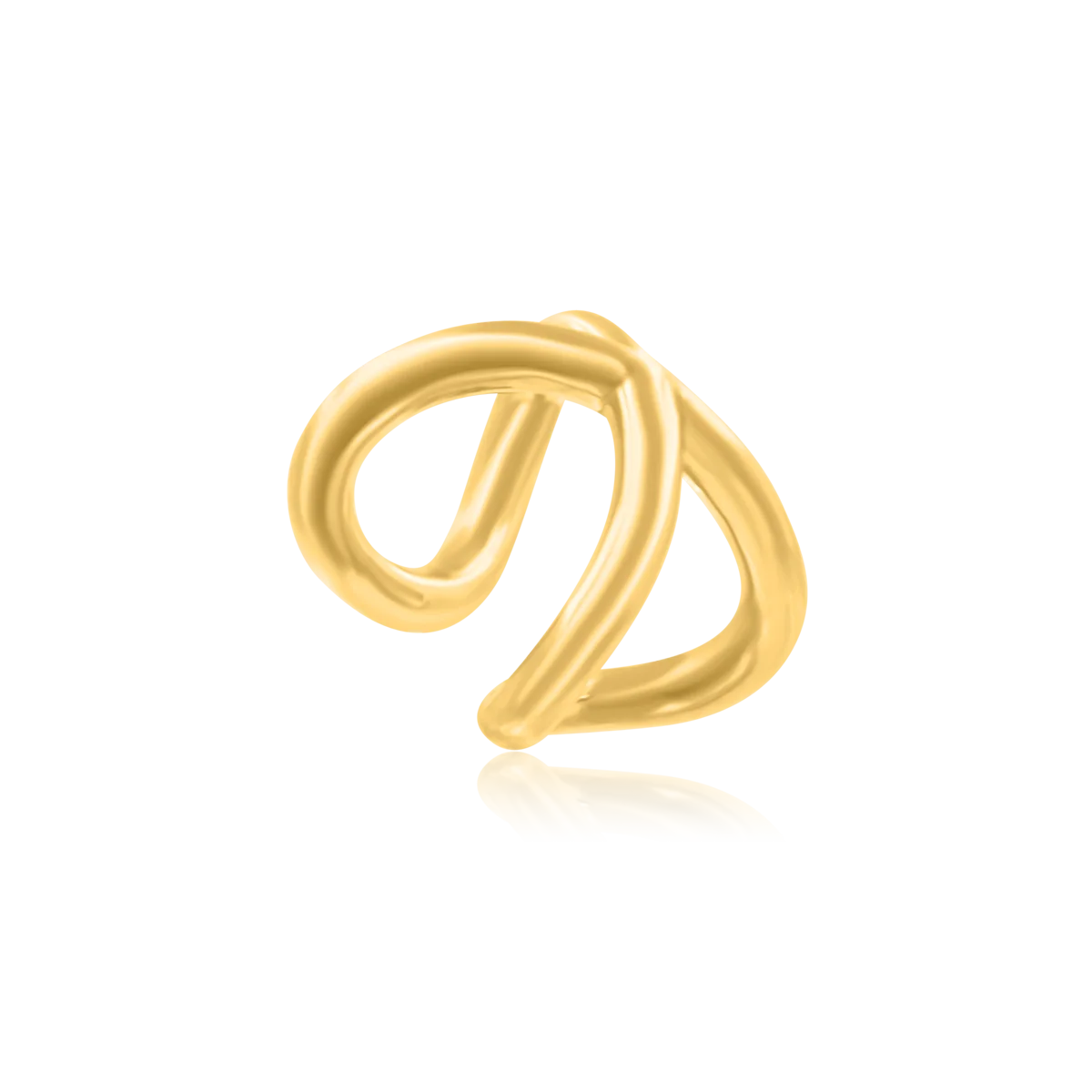 Nausznica DOUBLE srebrna pozłacana