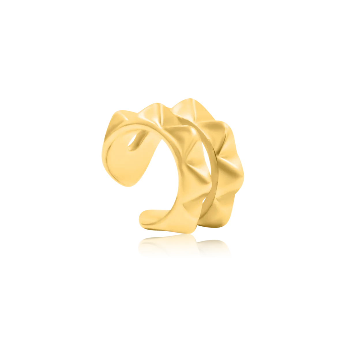 Nausznica ROCK srebrna pozłacana