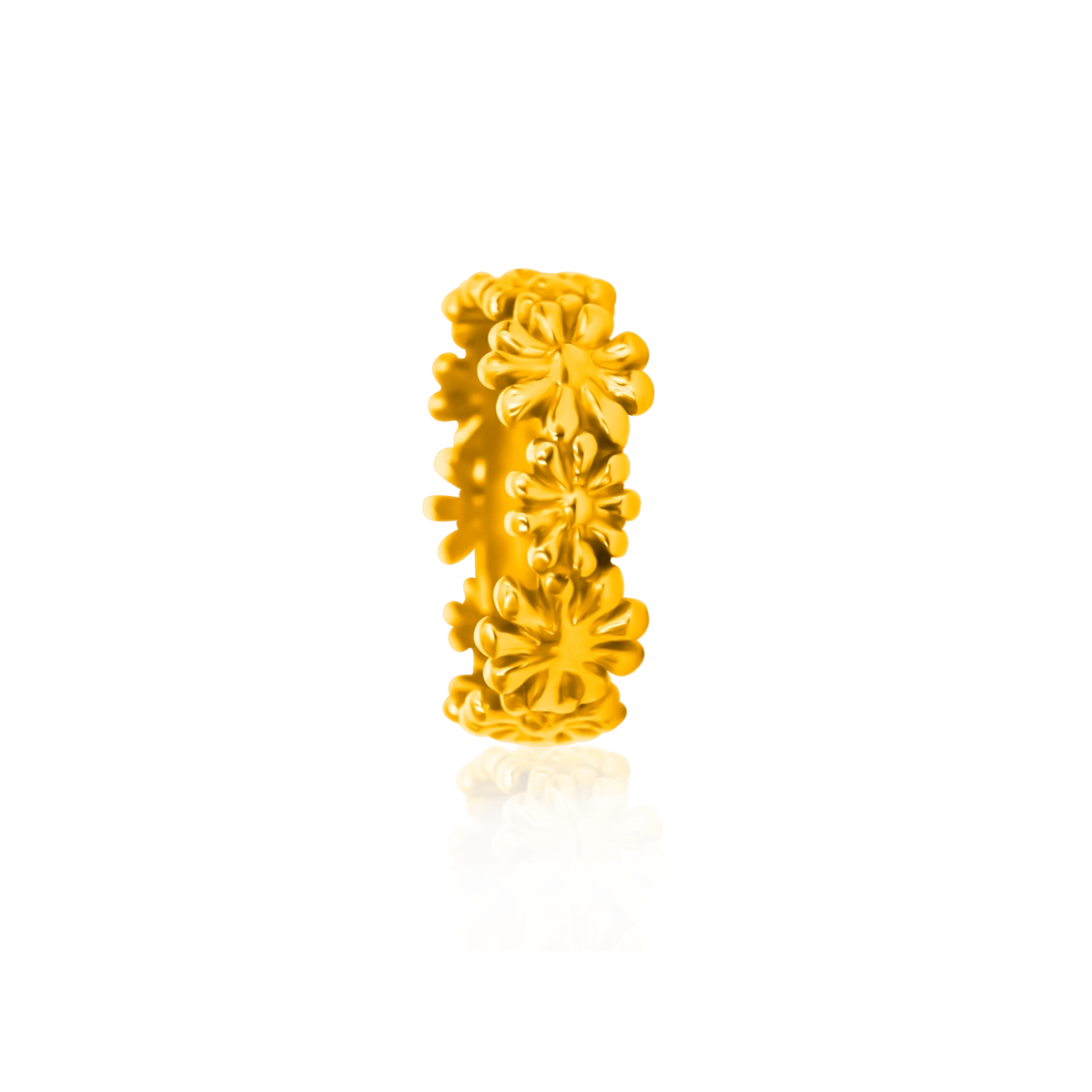 Pierścionek kwiaty DAISY srebrny pozłacany