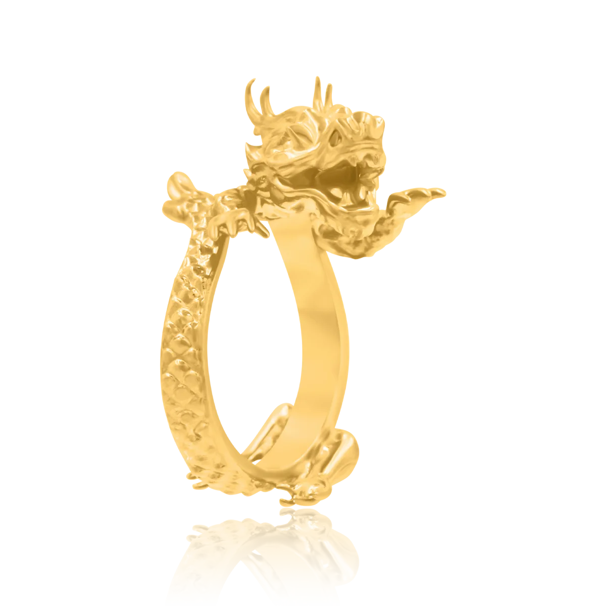 Pierścionek DRAGON srebrny pozłacany