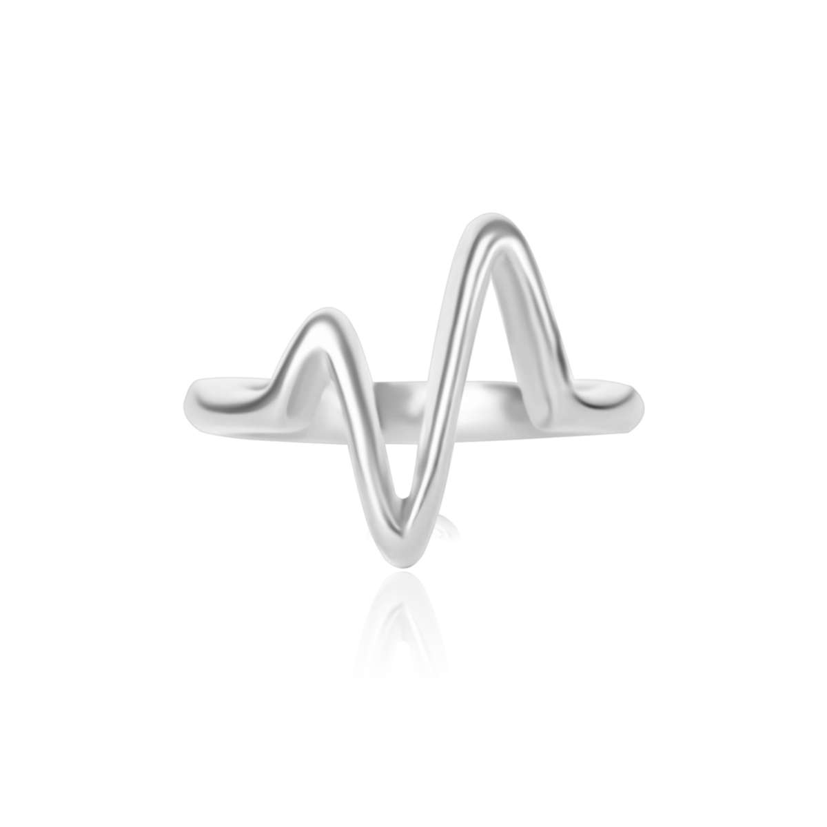 Pierścionek EKG srebrny