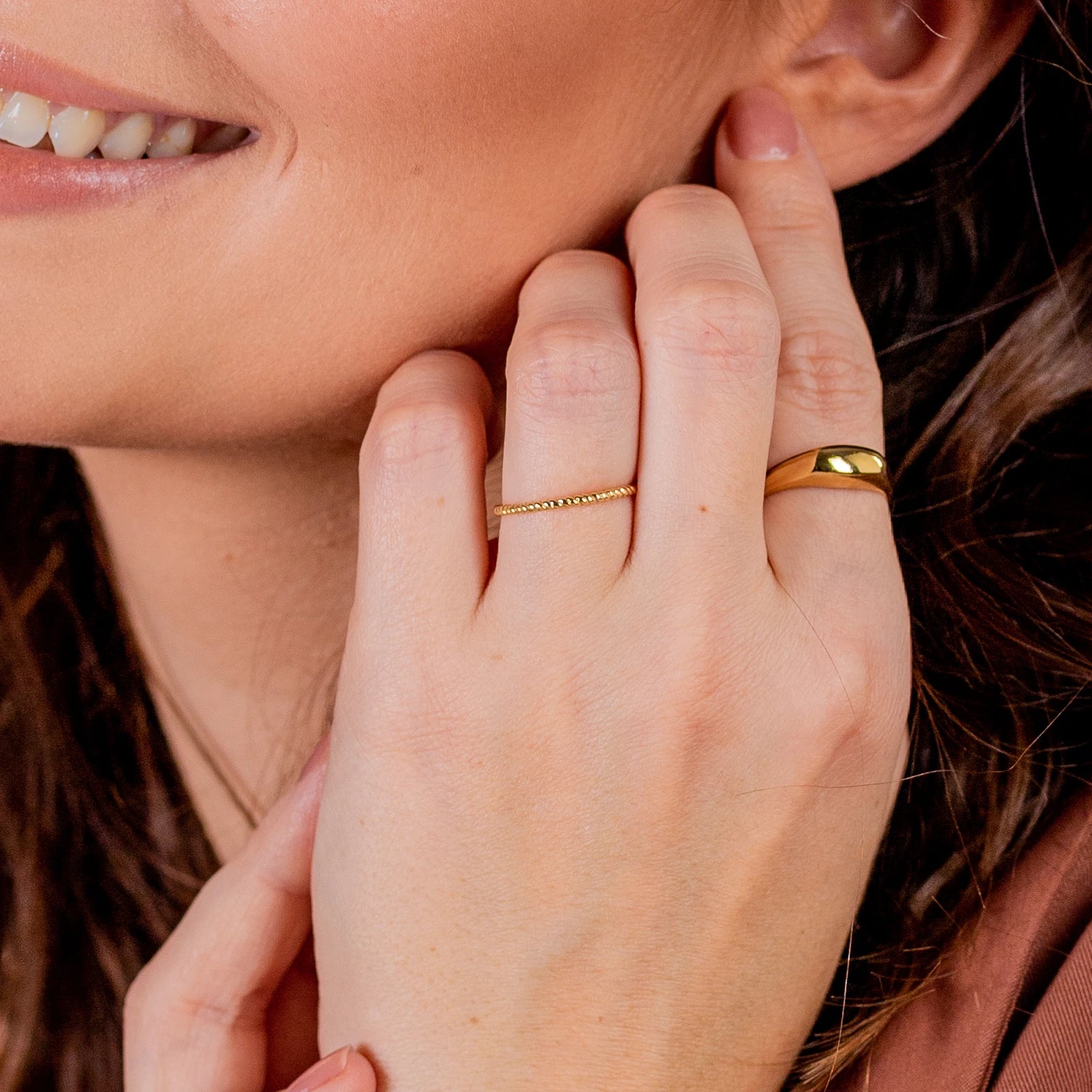 Pierścionek HELISA srebrny pozłacany