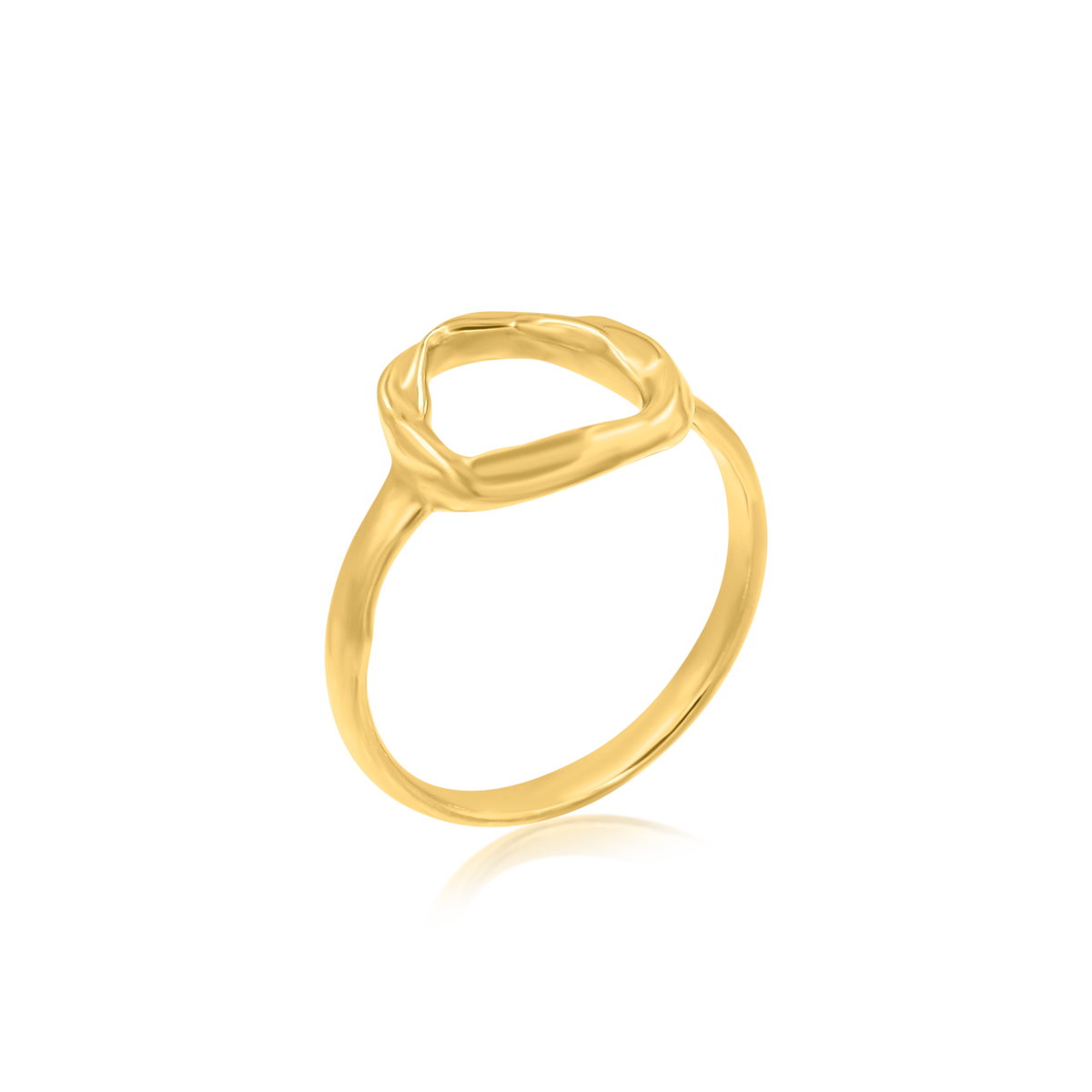 Pierścionek NATURAL srebrny pozłacany