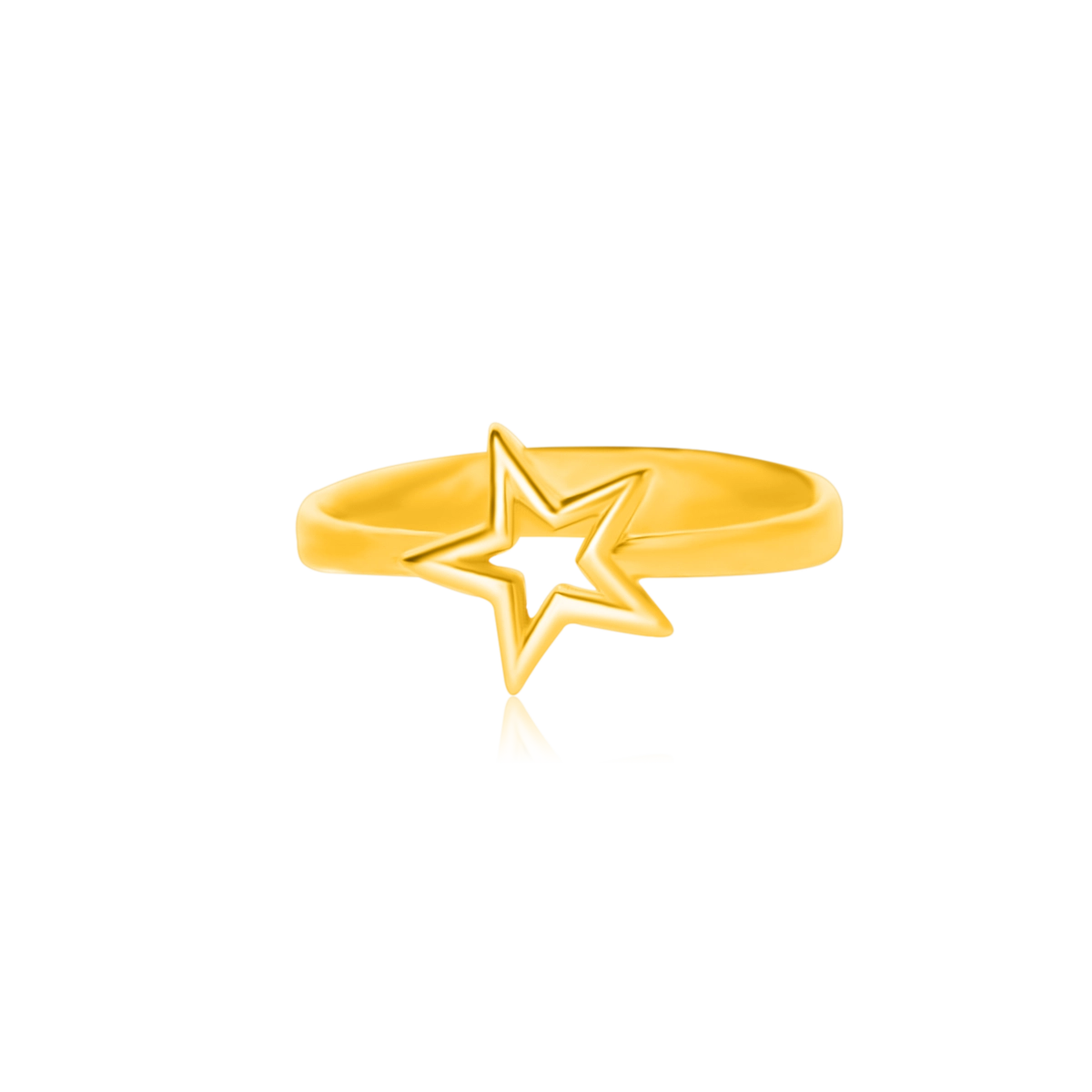 Pierścionek gwiazdki STAR srebrny pozłacany