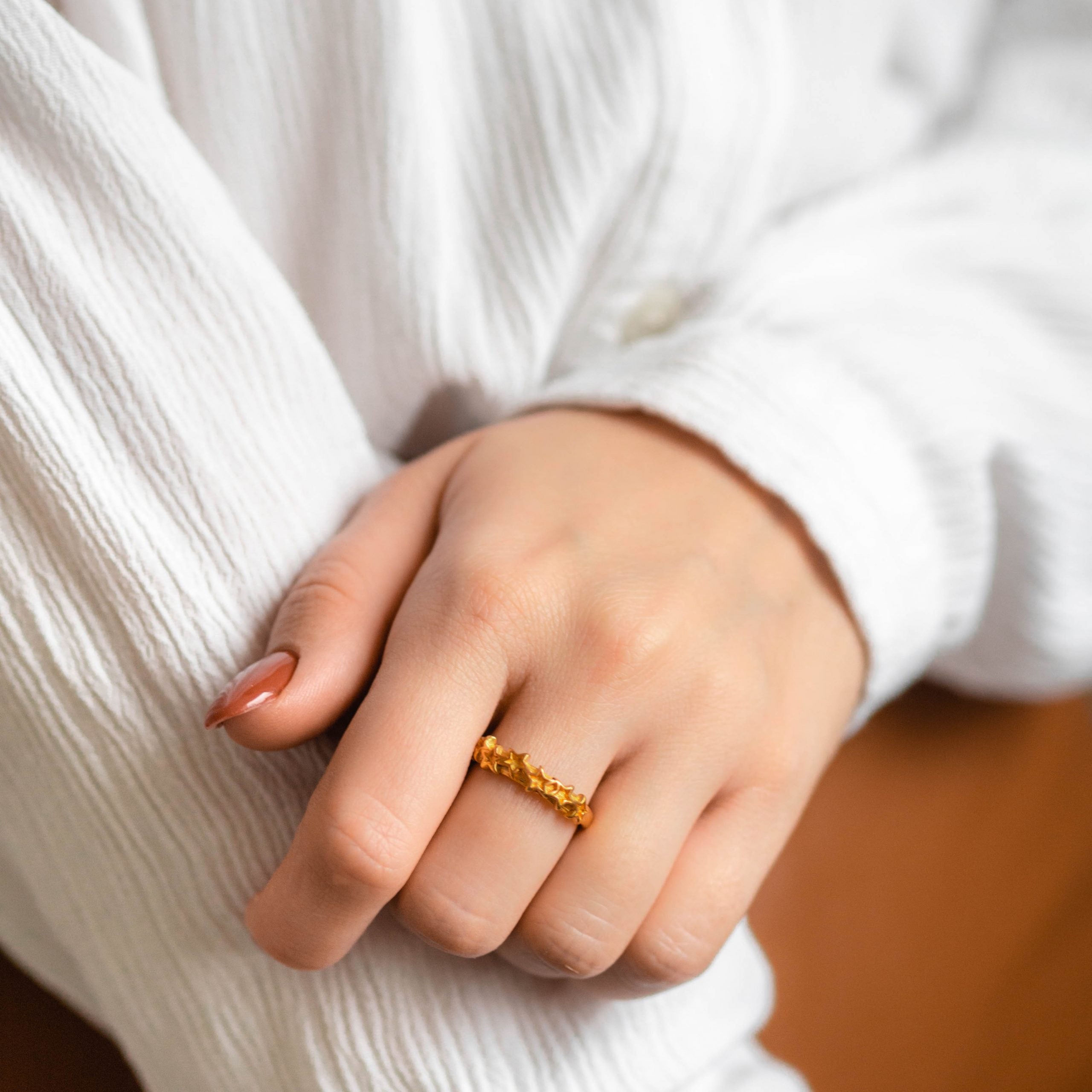 Pierścionek GALAXY srebrny pozłacany