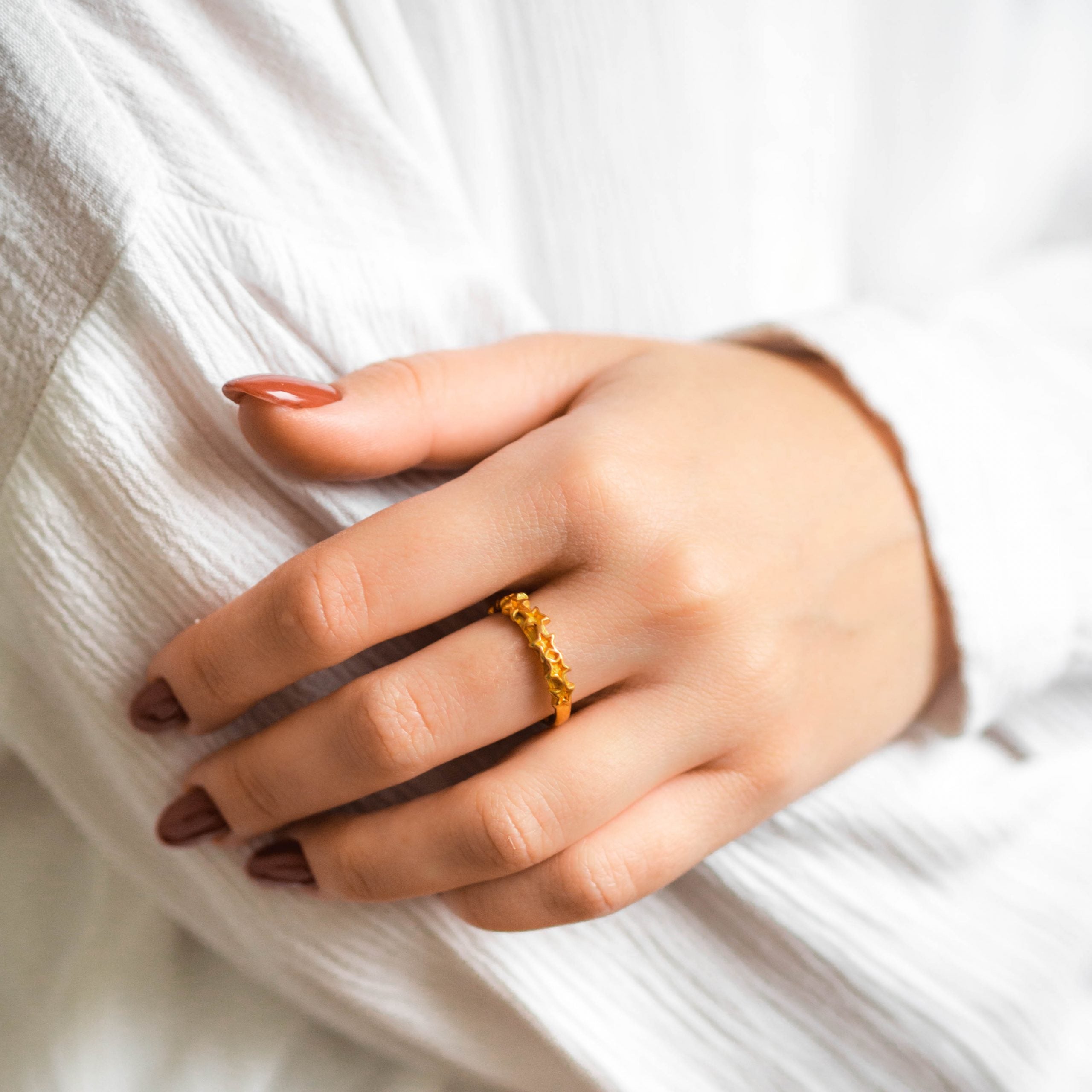 Pierścionek GALAXY srebrny pozłacany