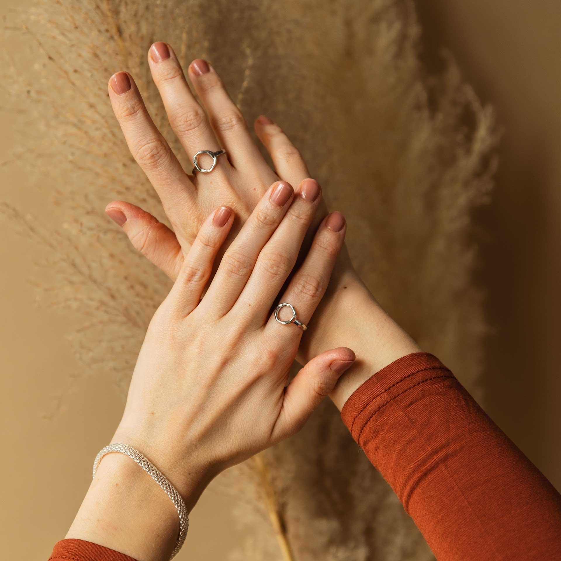 Pierścionek NATURAL srebrny