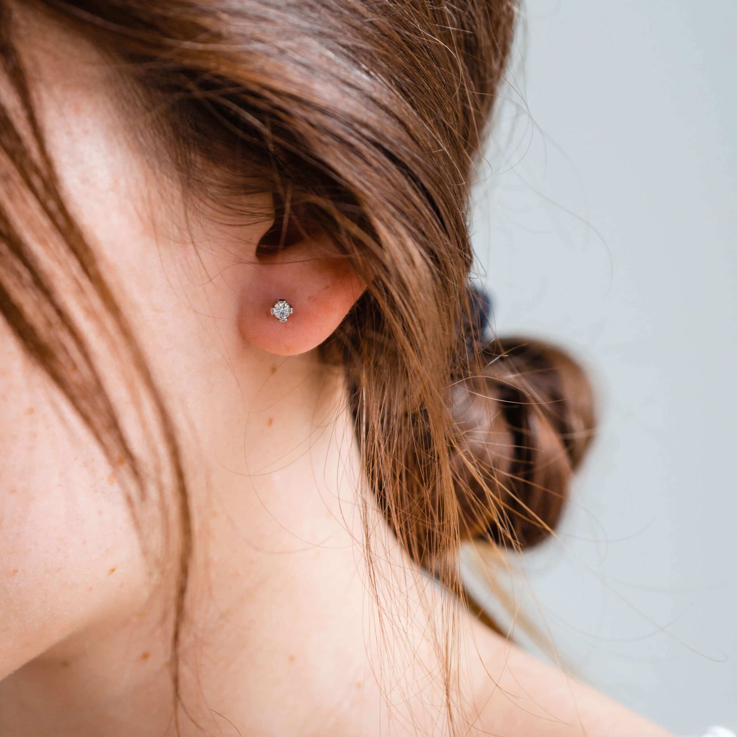 Kolczyki COLORS srebrne - różowy kamień