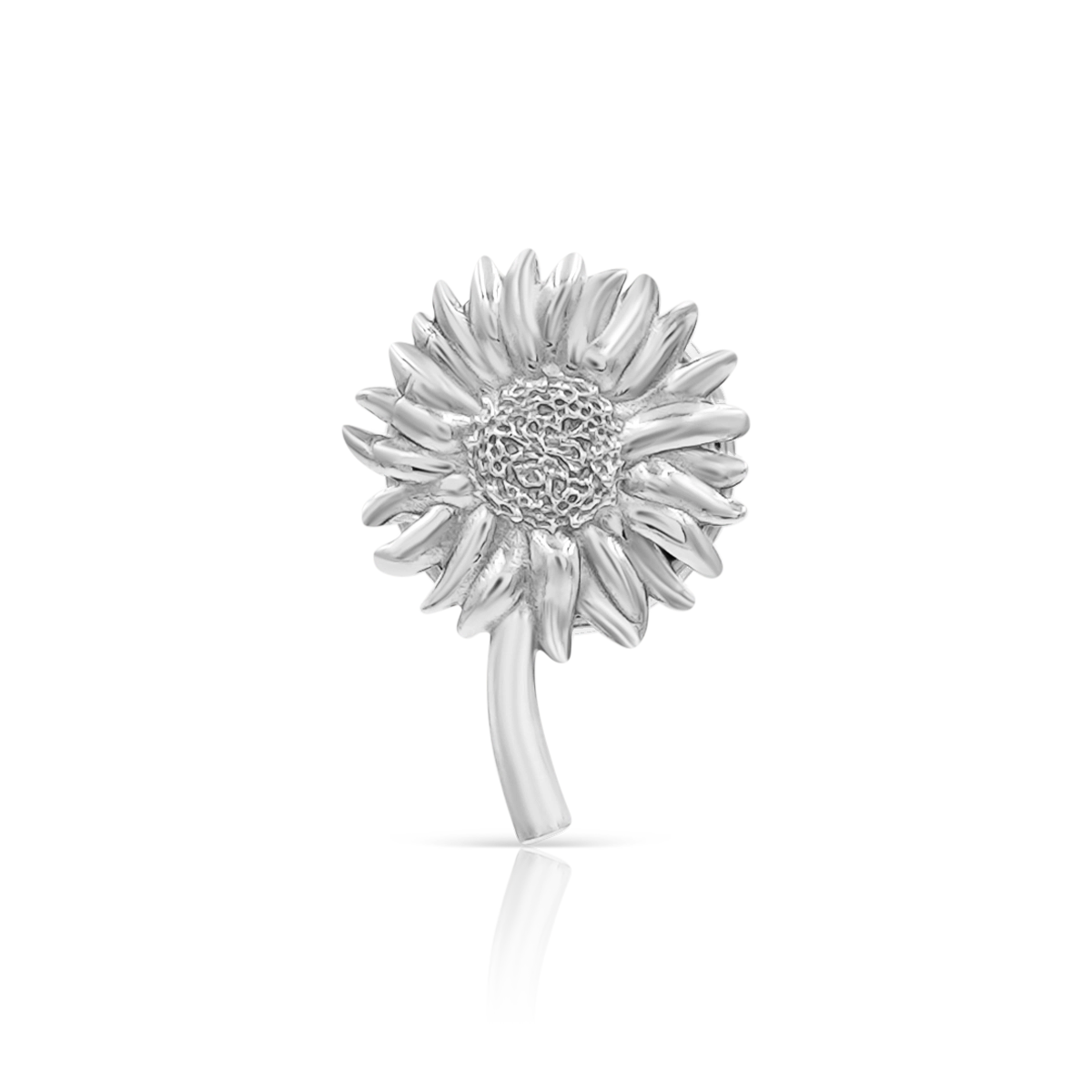 Przypinka słonecznik SUNFLOWER srebrny