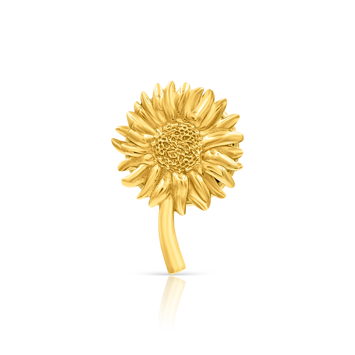 Przypinka słonecznik SUNFLOWER srebrny pozłacany