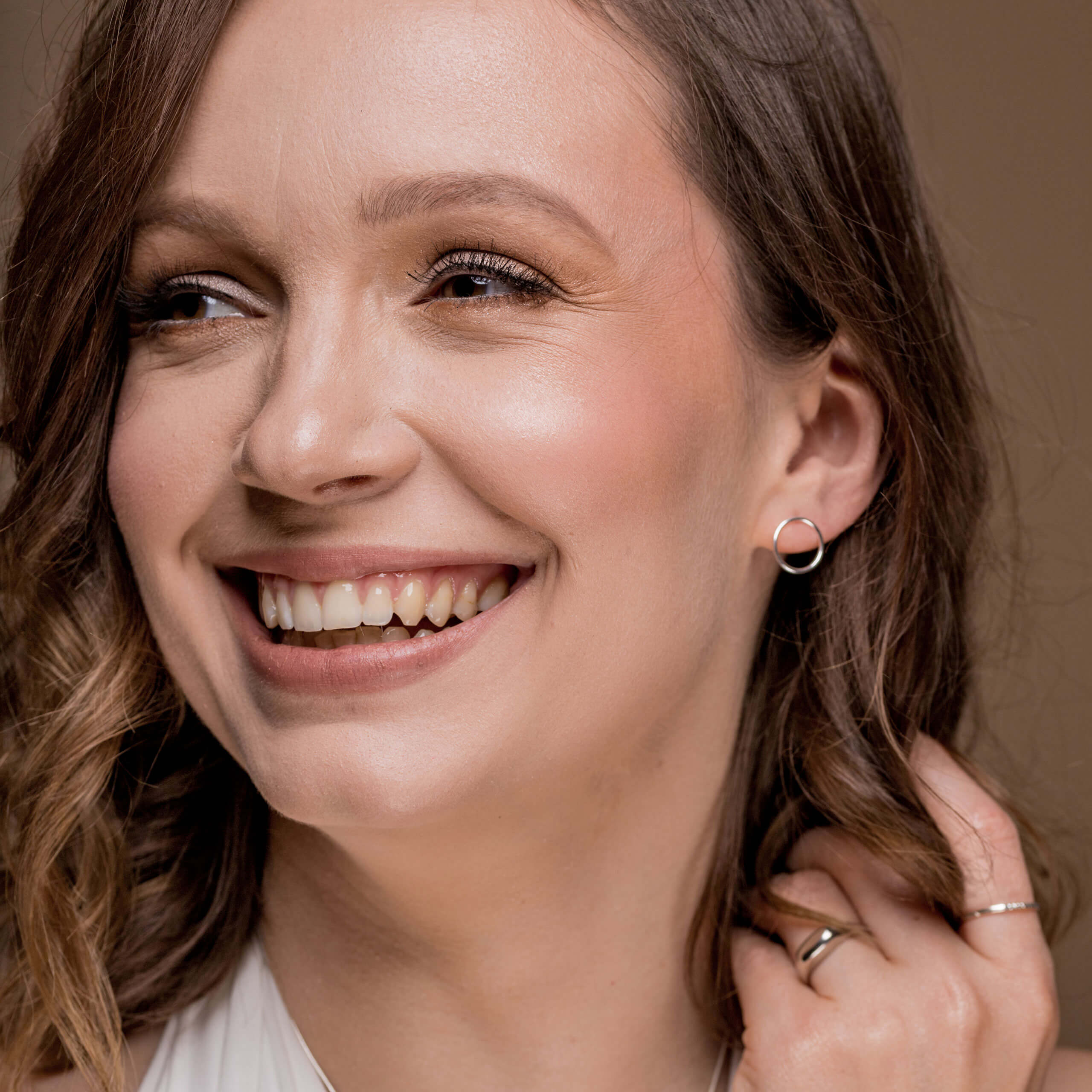 Kolczyki koła EVA MINI srebrne