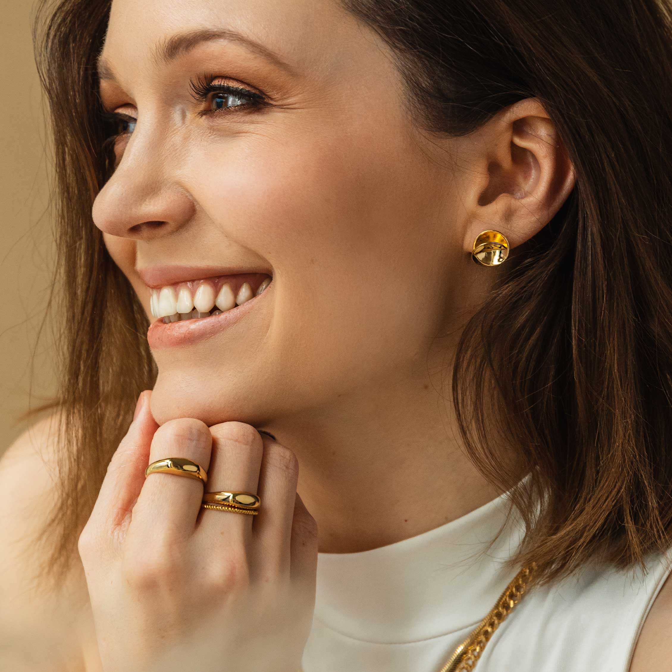 Pierścionek sygnet THE ONE złoty