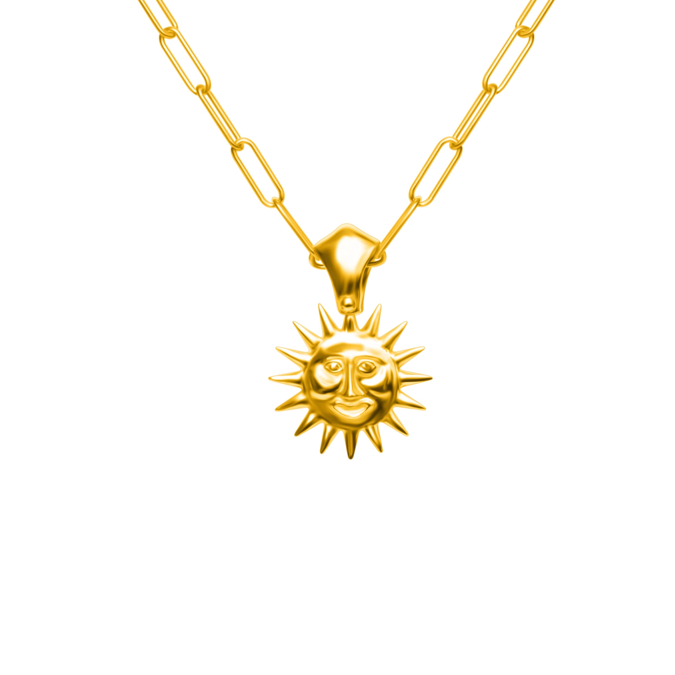 Zawieszka słońce AZTEC srebrna pozłacana