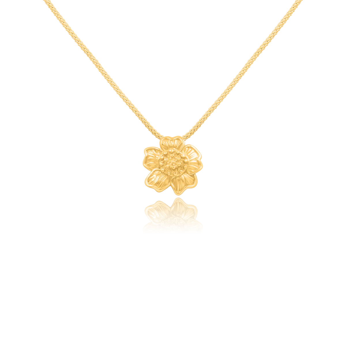 Naszyjnik KWIAT JABŁONI srebrny pozłacany - zawieszka i łańcuszek