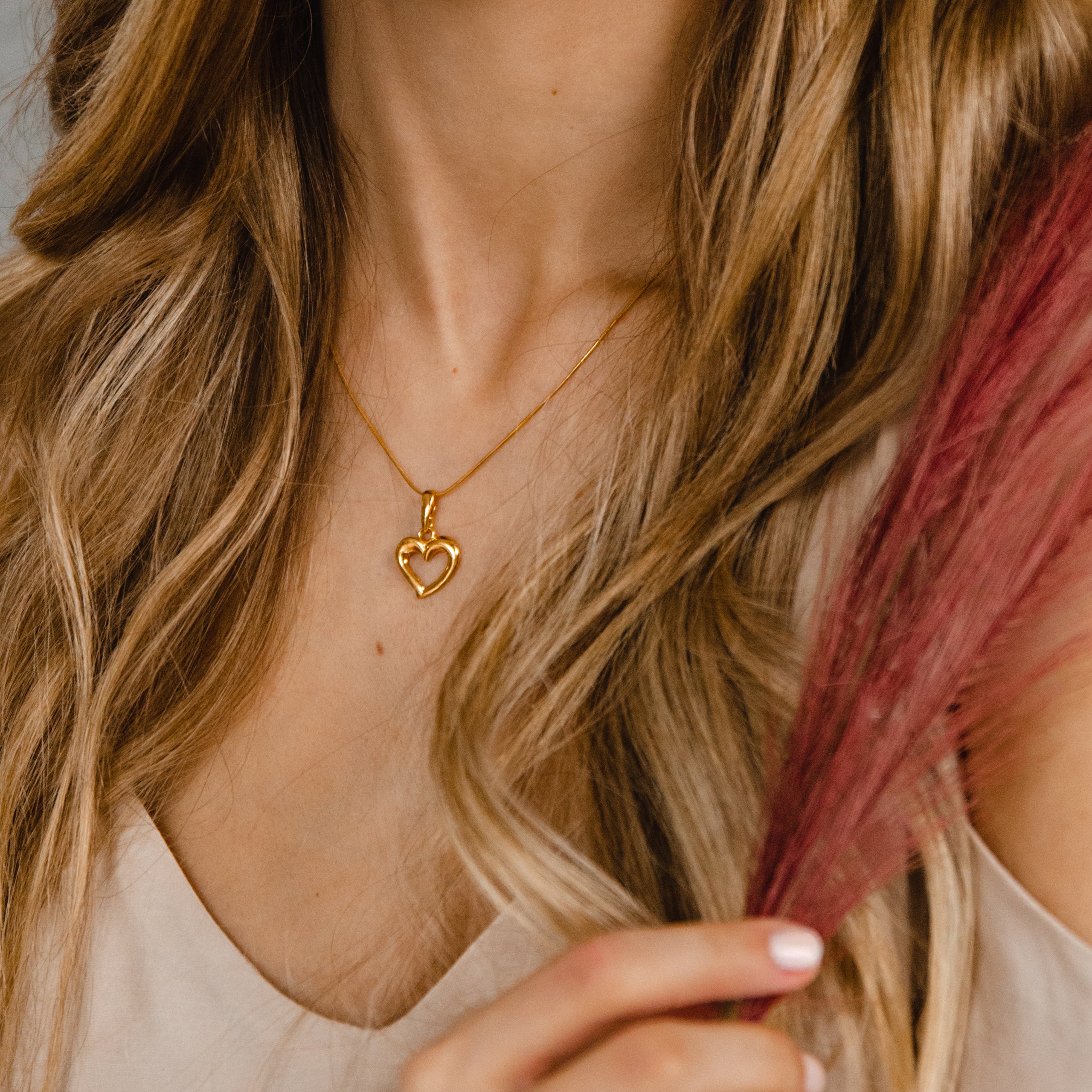 Zawieszka serduszko HEART srebrna pozłacana