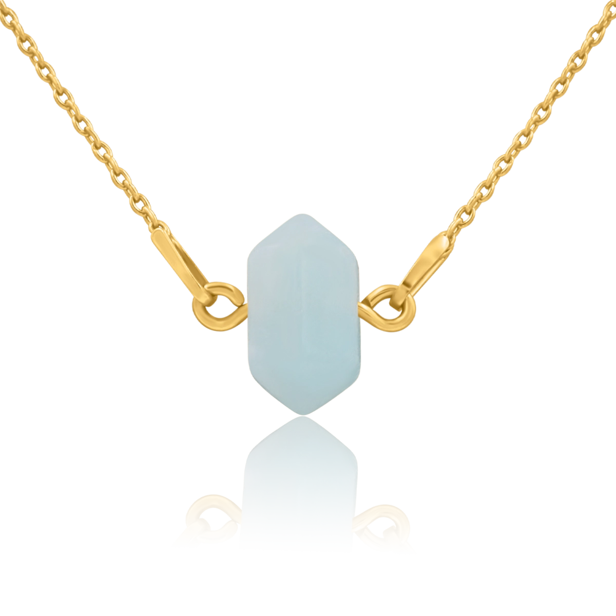 Naszyjnik z amazonitem HOPE srebrny pozłacany