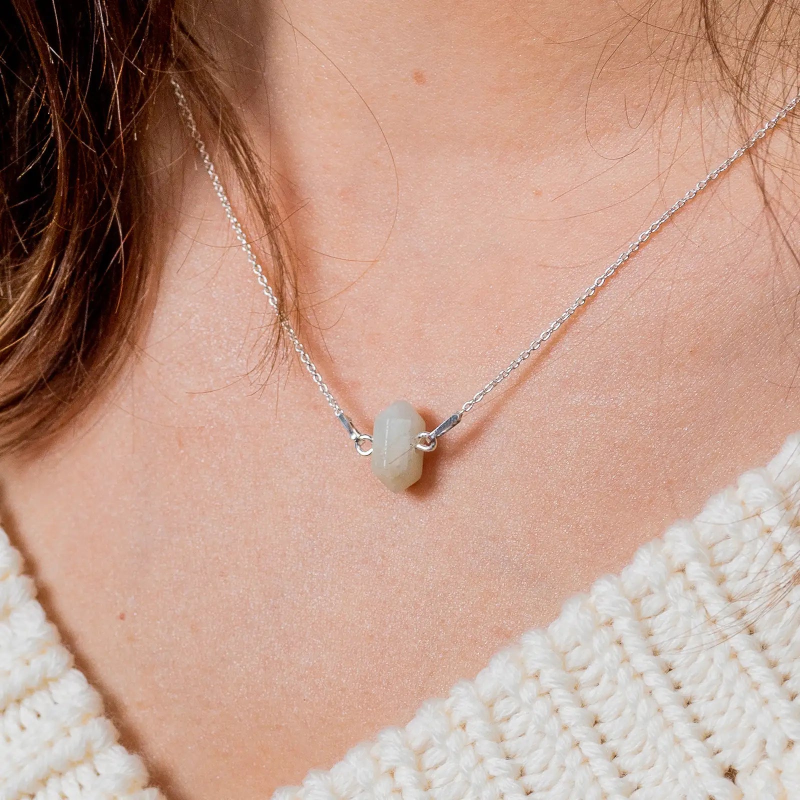 Naszyjnik z amazonitem HOPE srebrny