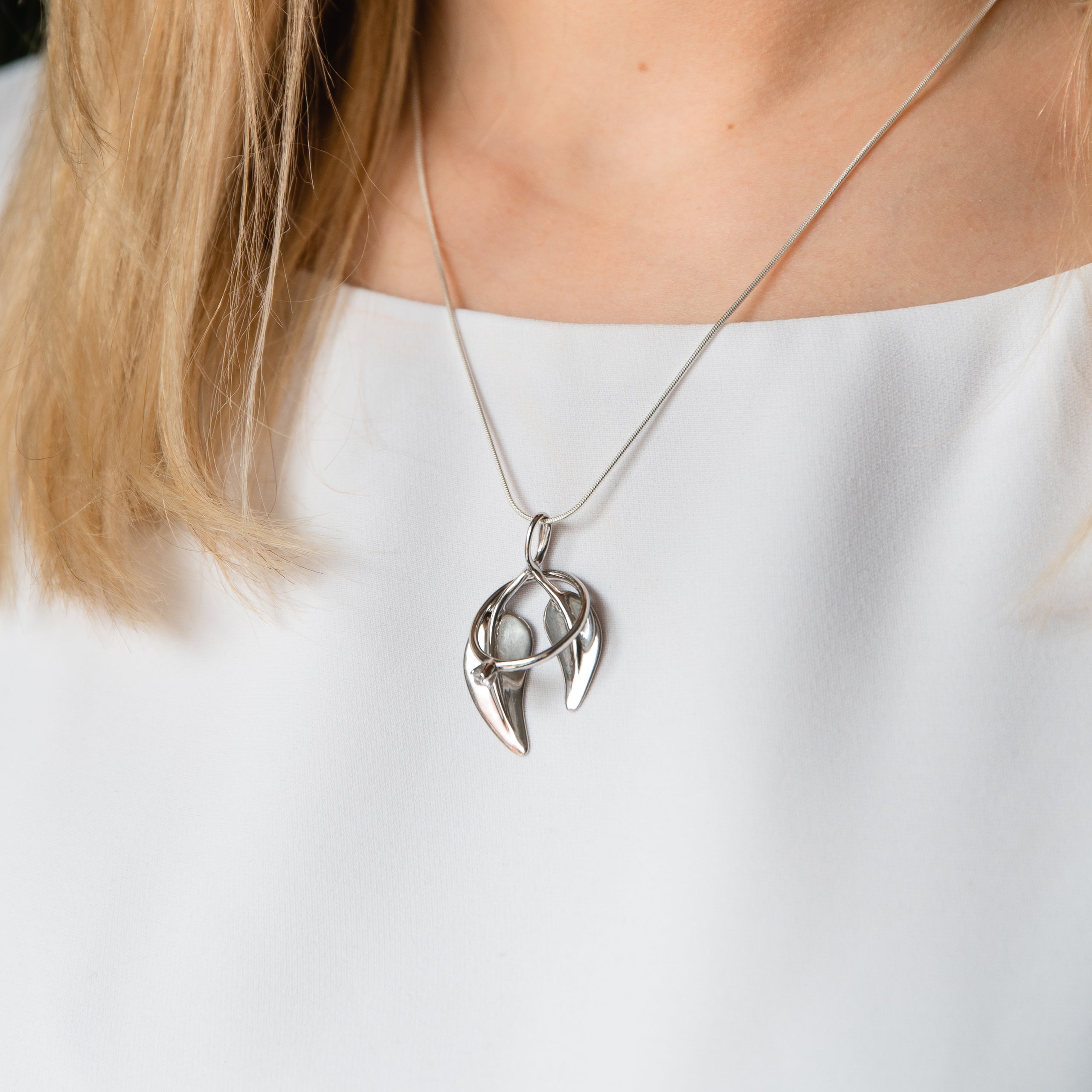 Zawieszka liść LEAVES srebrna