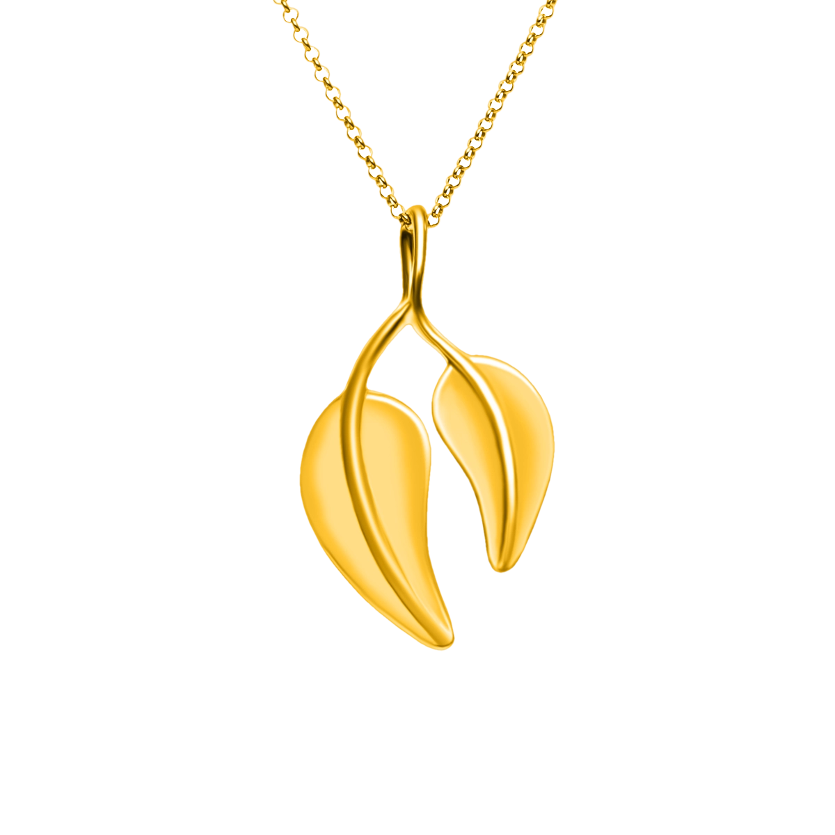 Zawieszka liść LEAVES srebrna pozłacana