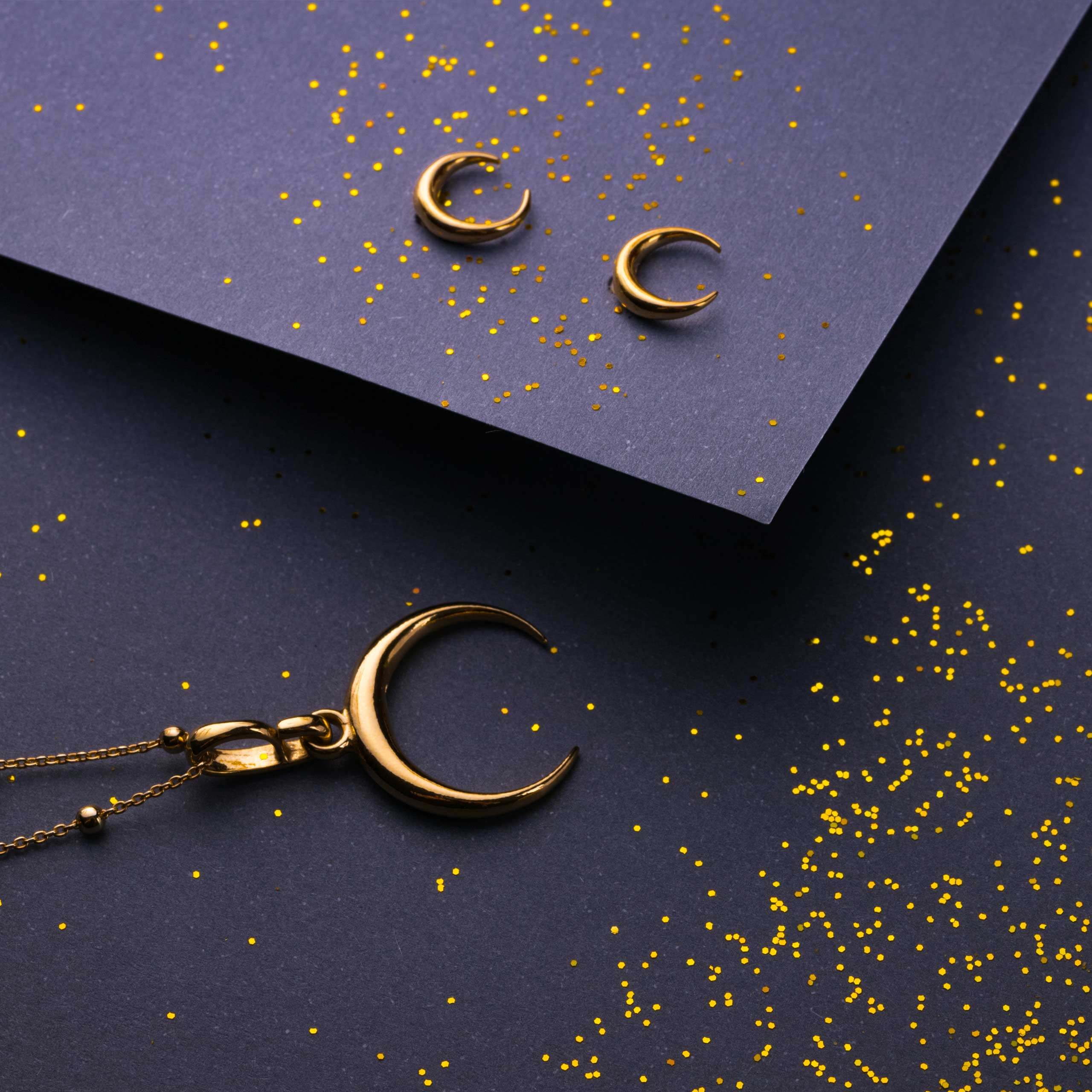 Kolczyki księżyce MOON złote