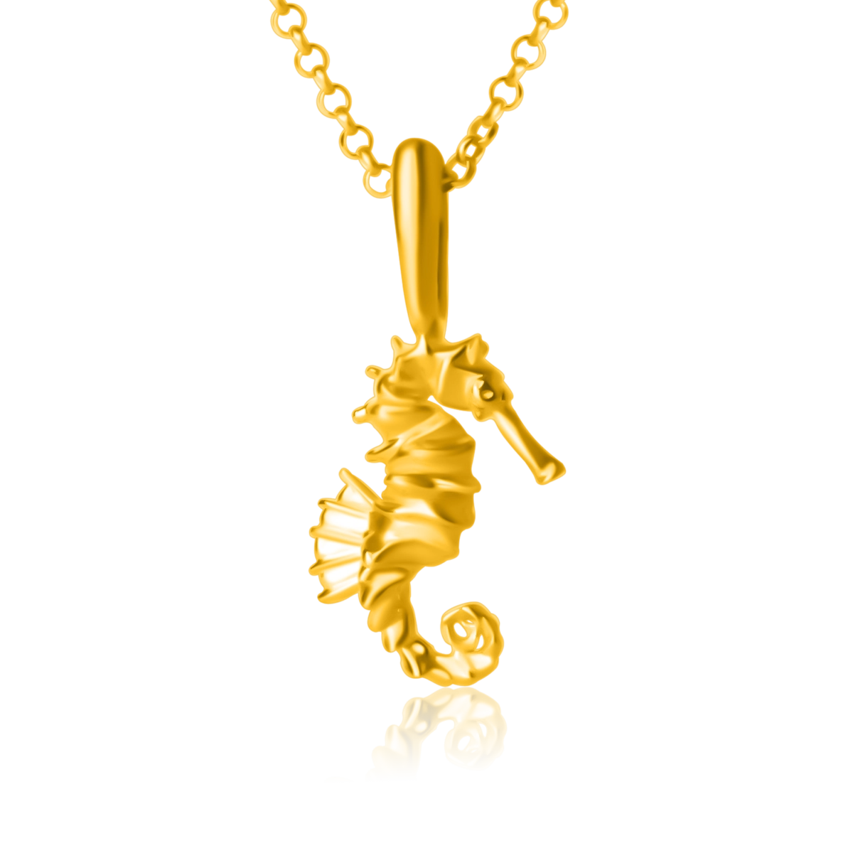 Zawieszka konik morski SEAHORSE srebrna pozłacana