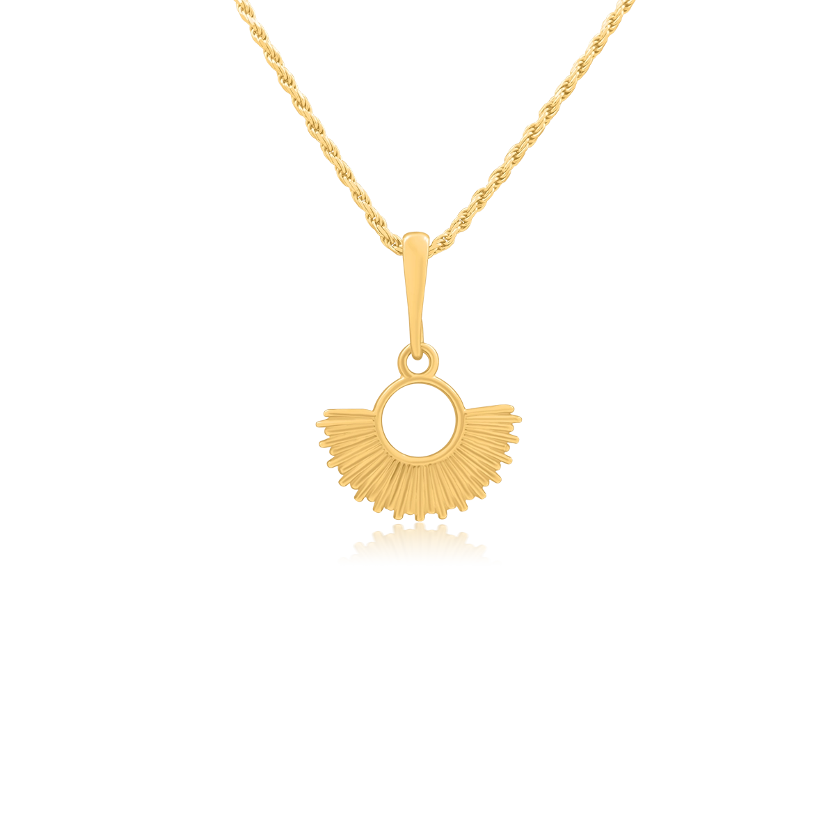Naszyjnik SUN srebrny pozłacany - zawieszka i łańcuszek
