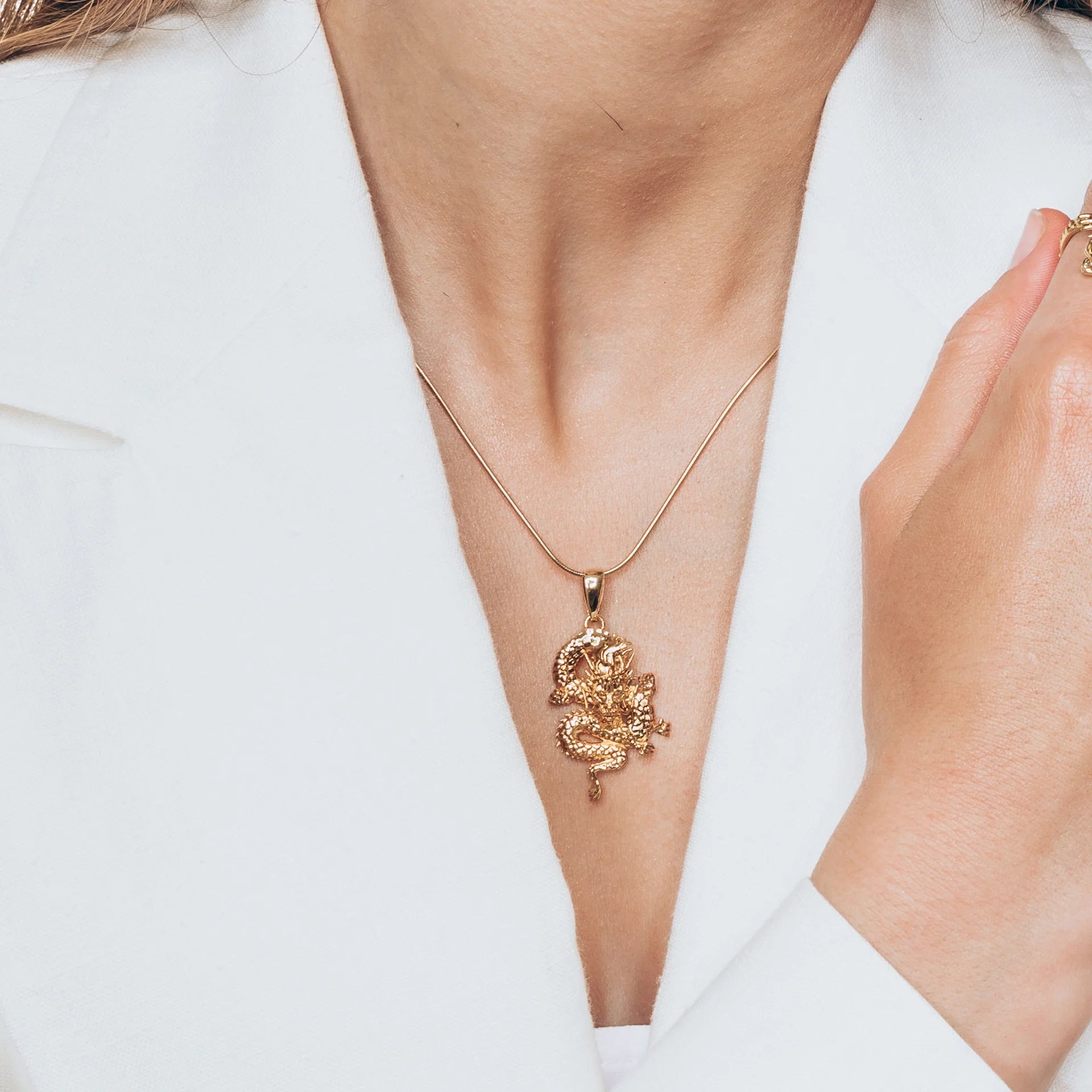 Zawieszka DRAGON srebrna pozłacana